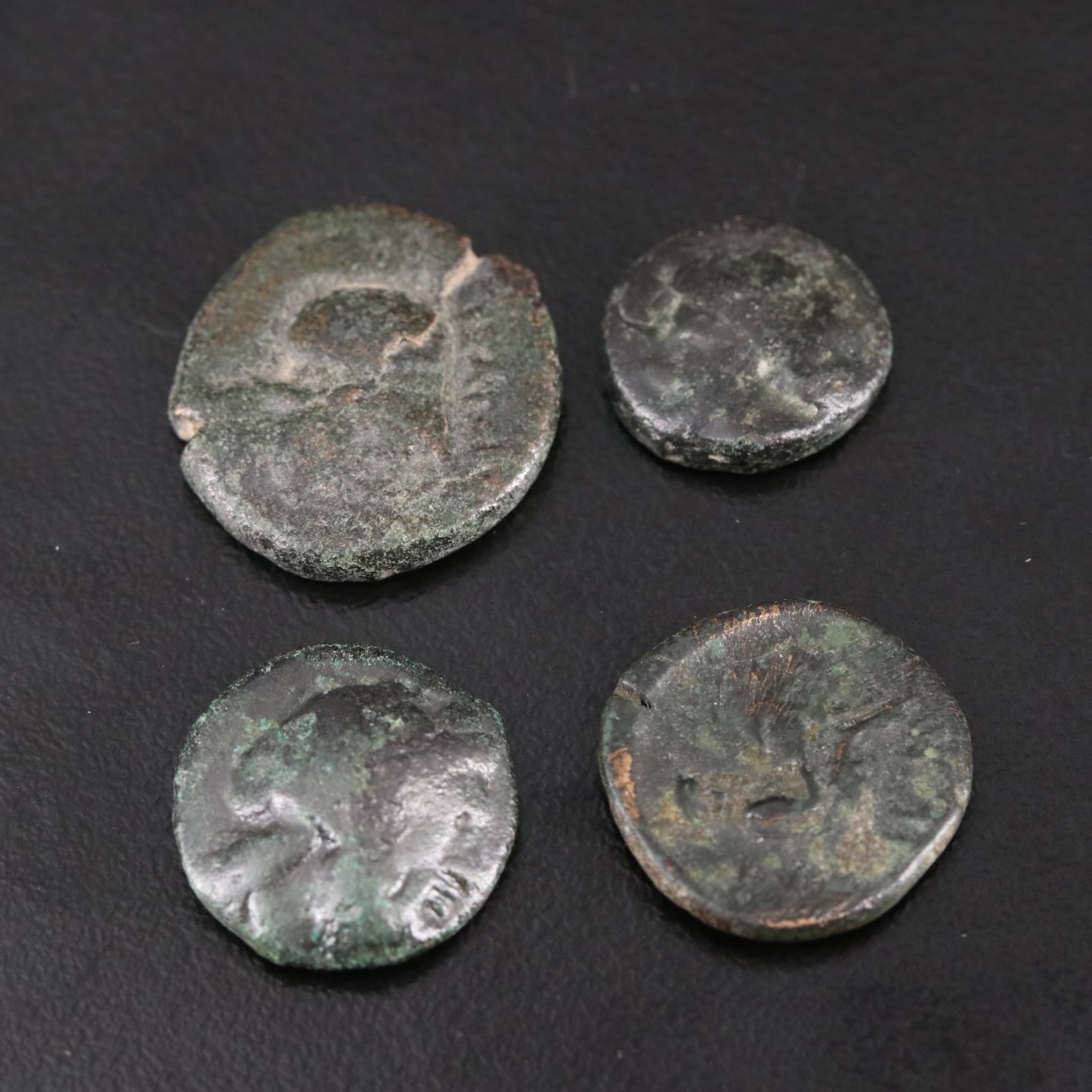 Four Ancient Bronze Coins from Ancient Greece, Thessaly, ca. 350 to 150 B.C.