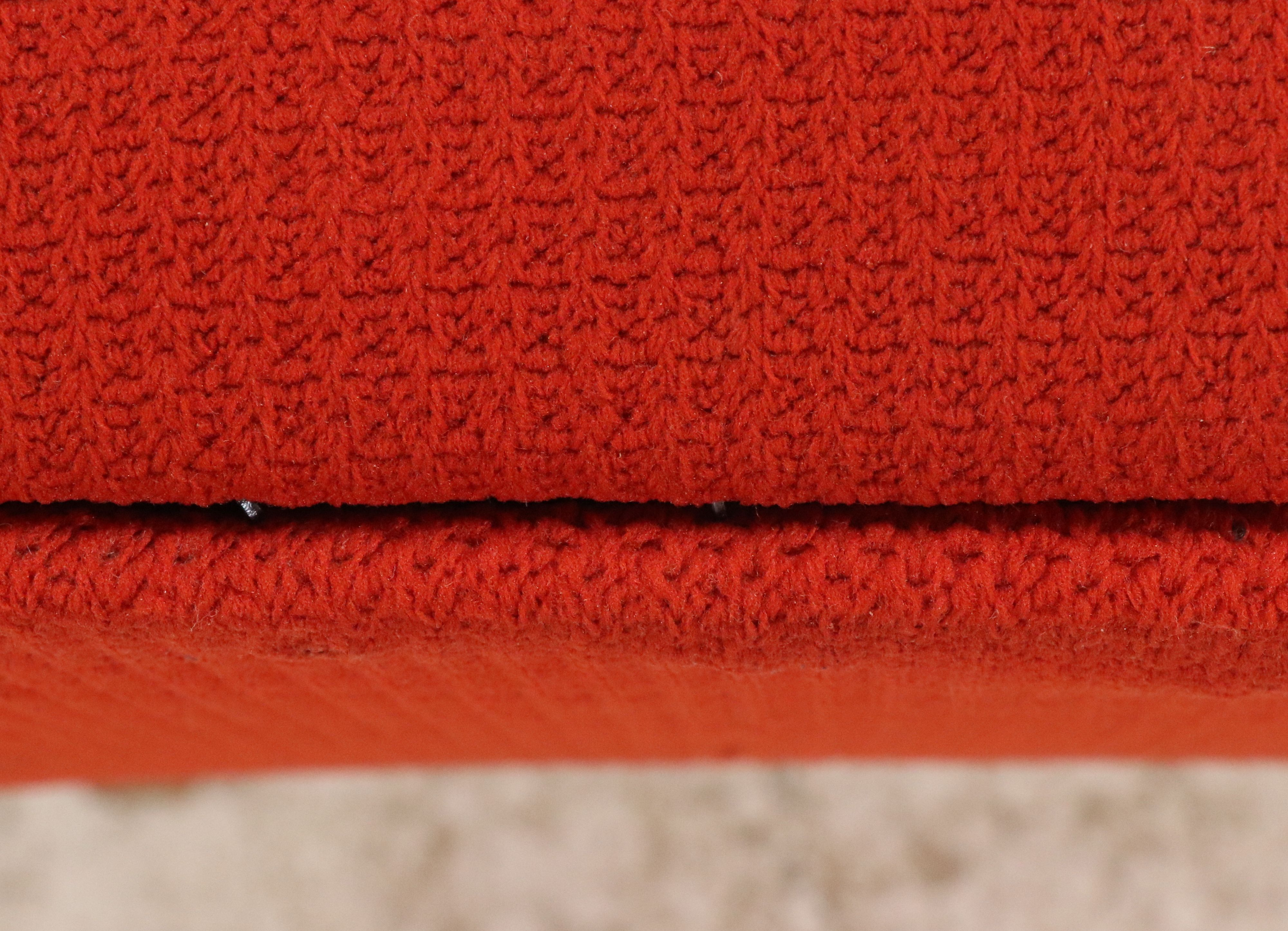 Pair of Red Fabric Upholstered Bent Wood Armchairs, Manner of Jindřich Halabala