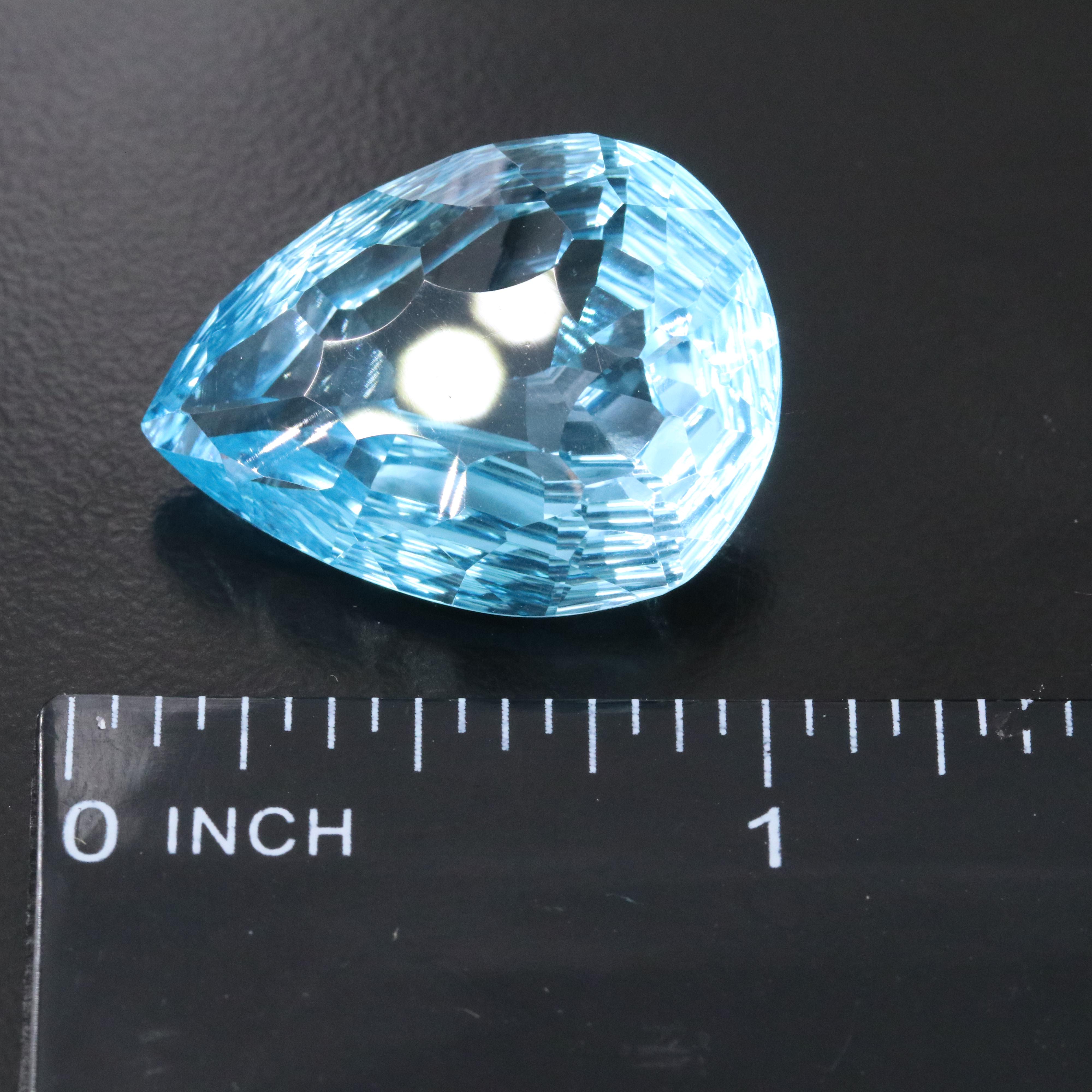 Loose 34.88 CT Swiss Blue Topaz