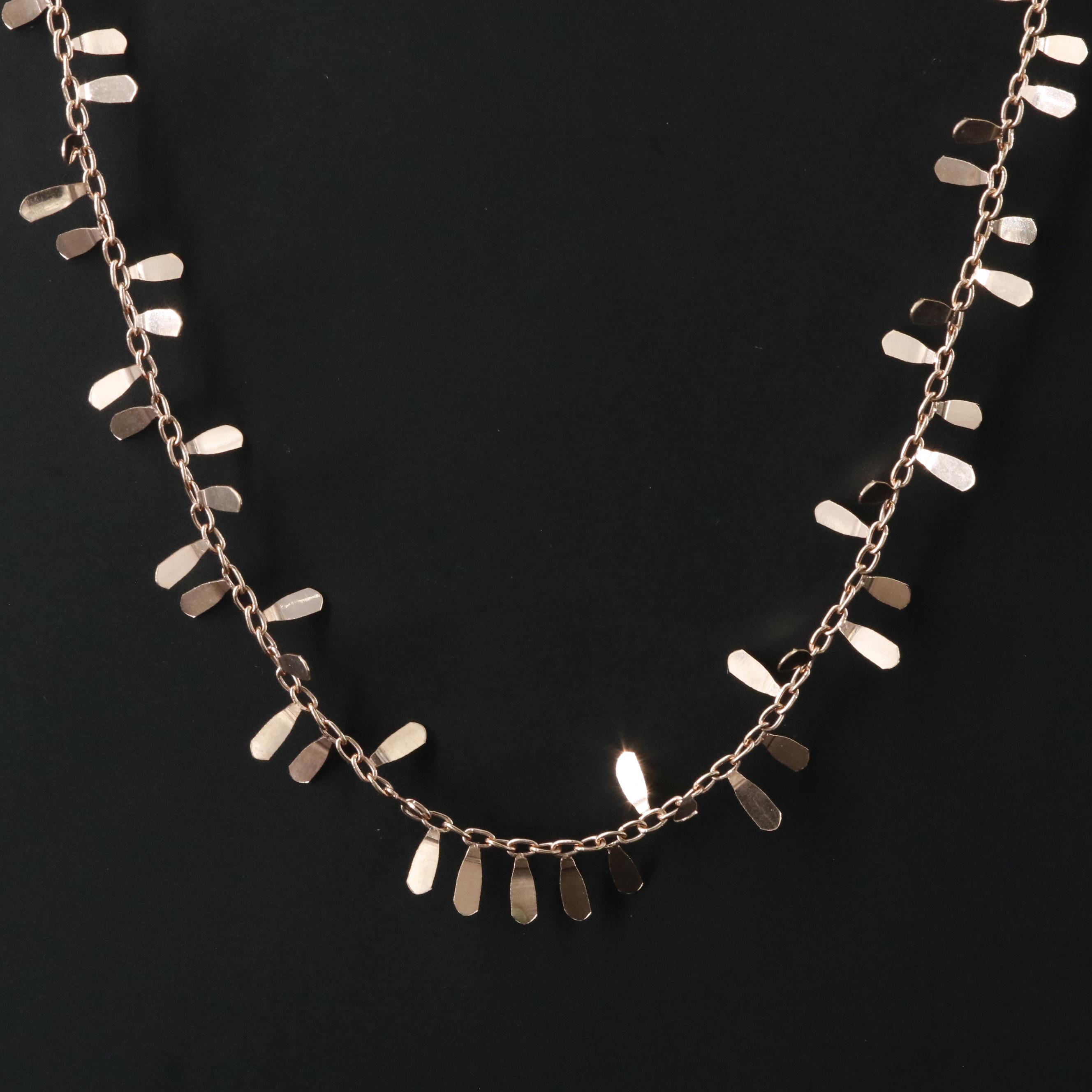 14K Rose Gold Fringe Necklace