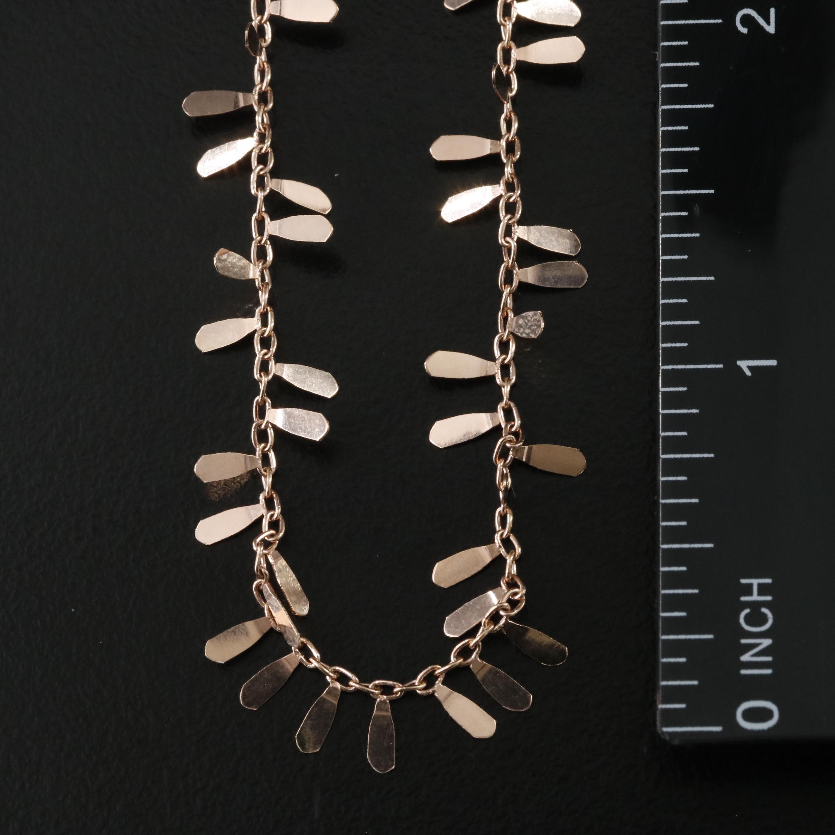 14K Rose Gold Fringe Necklace