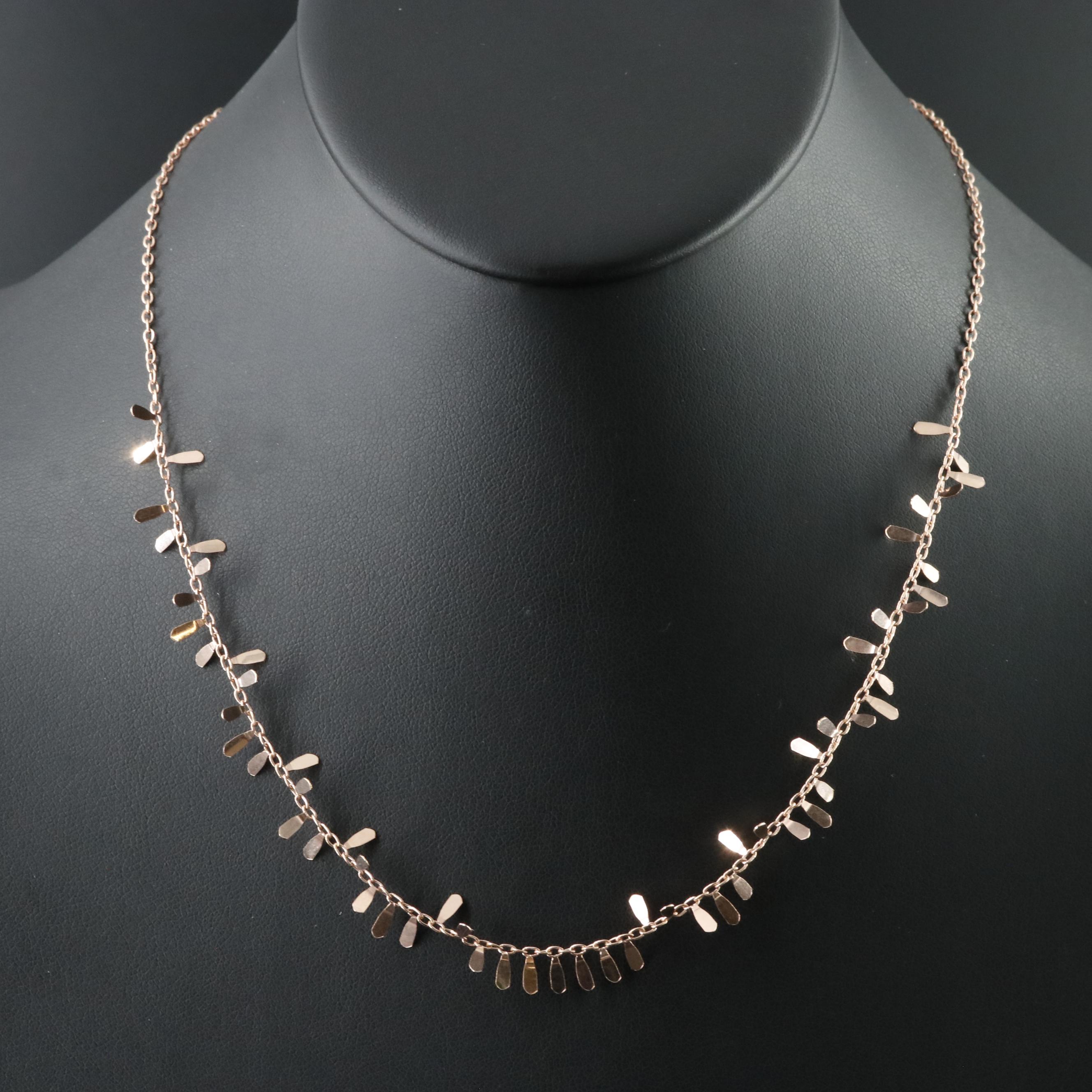 14K Rose Gold Fringe Necklace