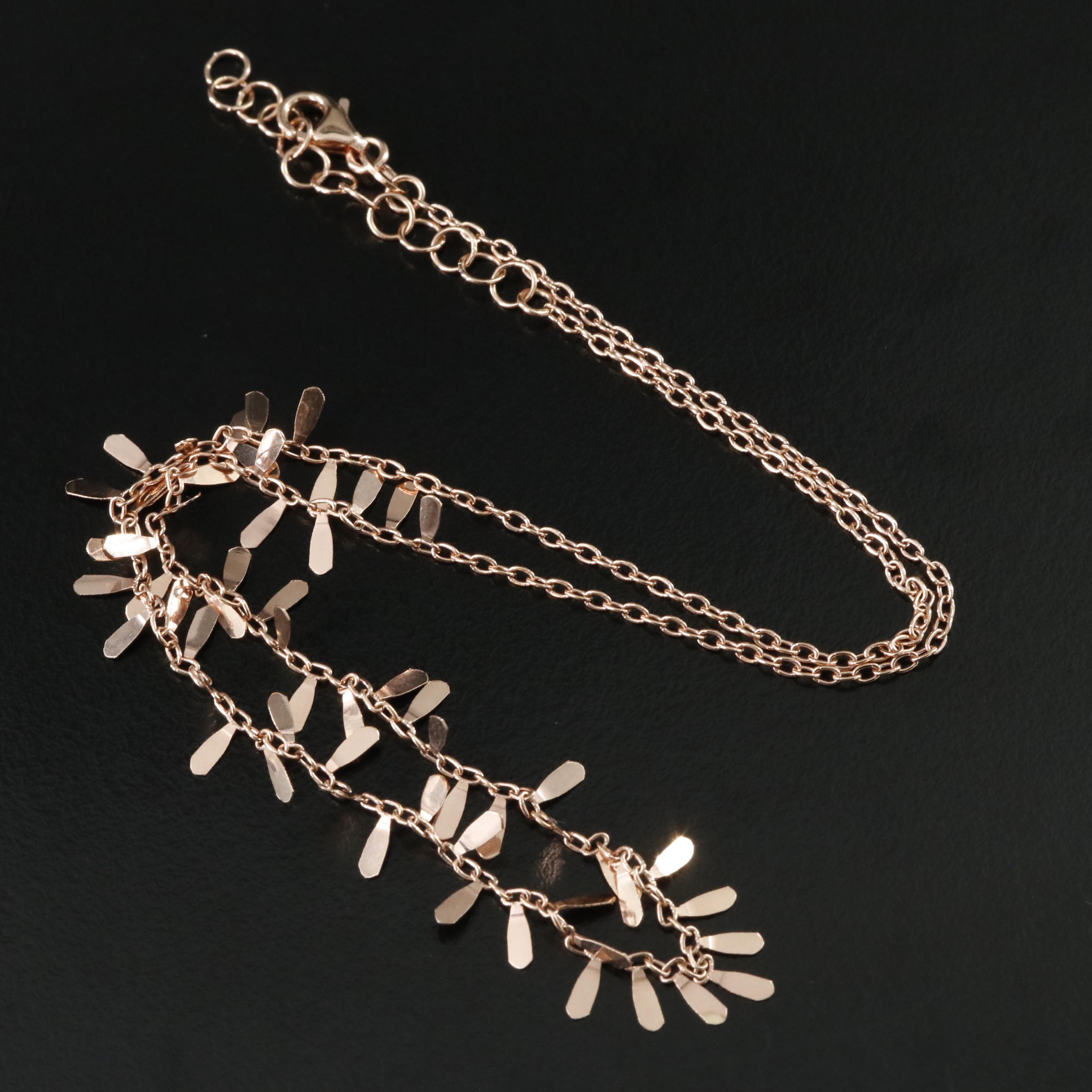 14K Rose Gold Fringe Necklace