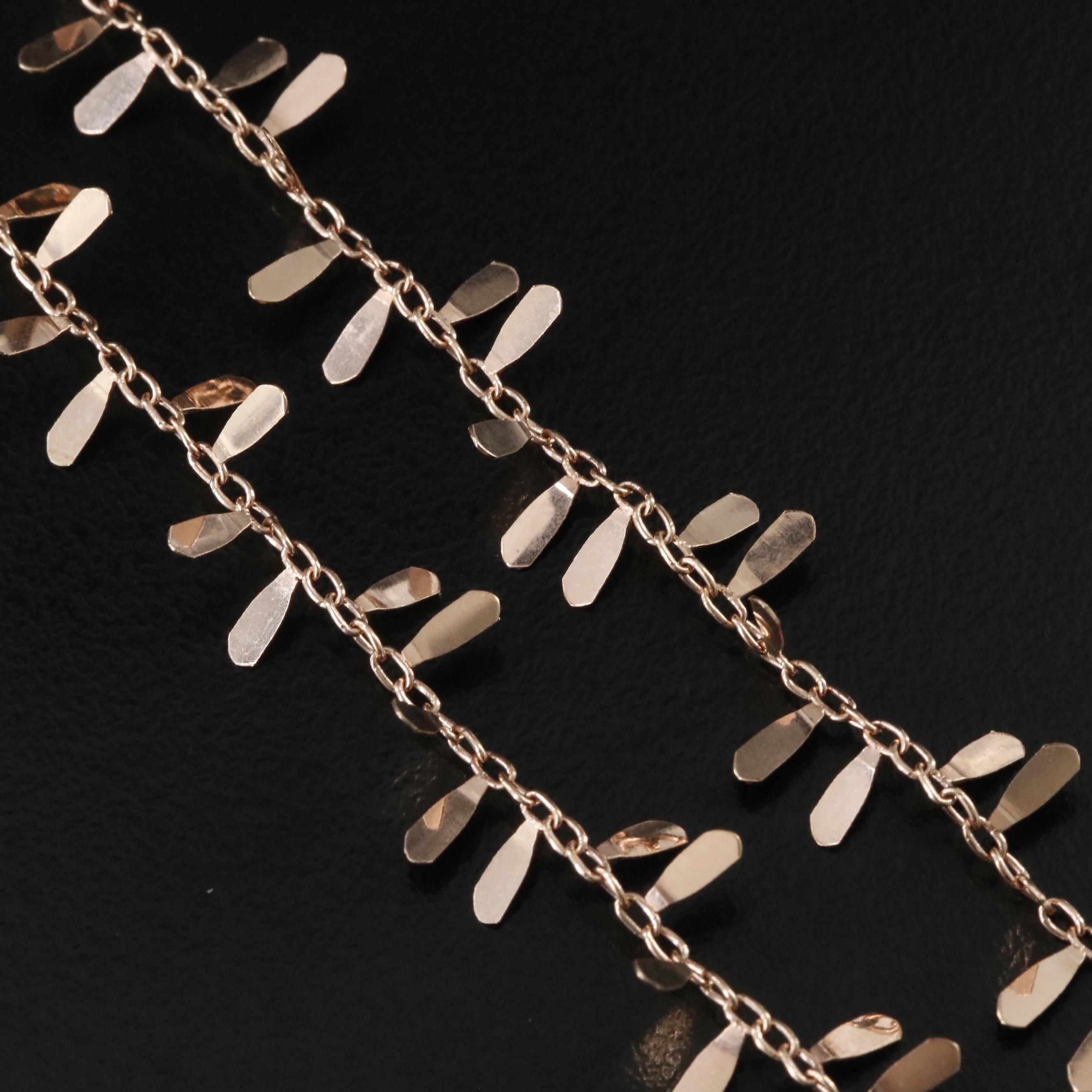 14K Rose Gold Fringe Necklace