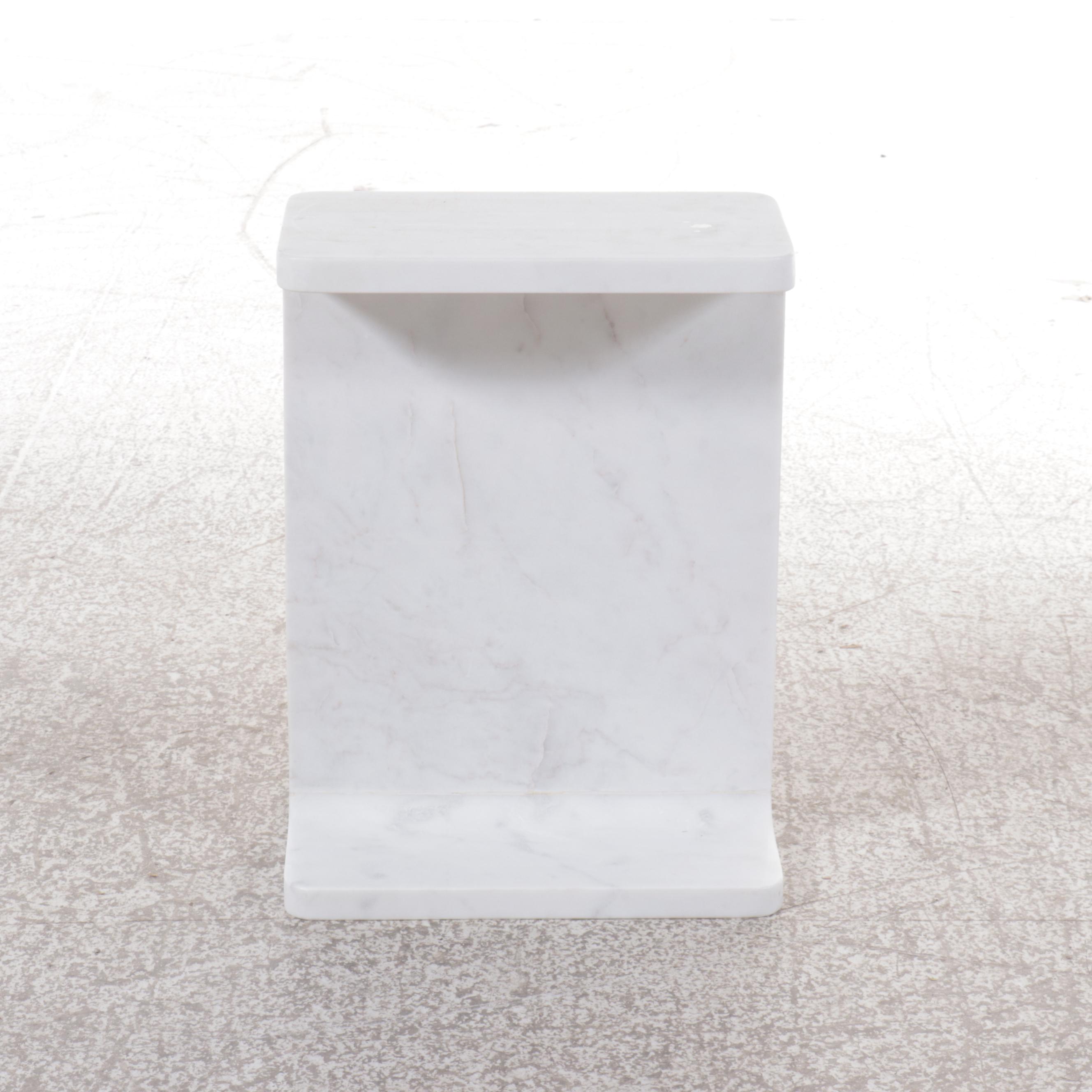 Modernist Style Marble End Table
