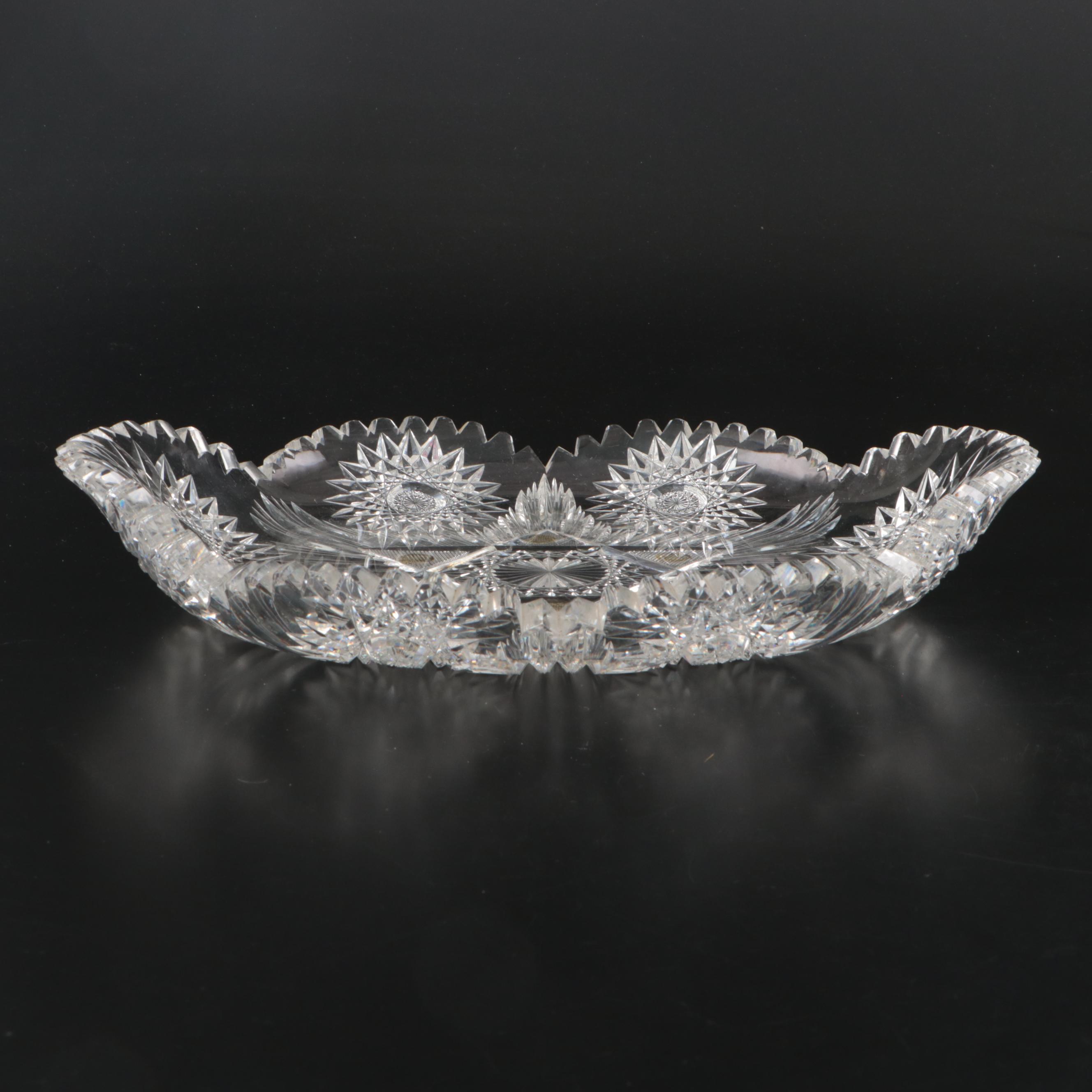 American Brilliant Cut Glass Sawtooth Edge Dish, Late 19th/Early 20th Century