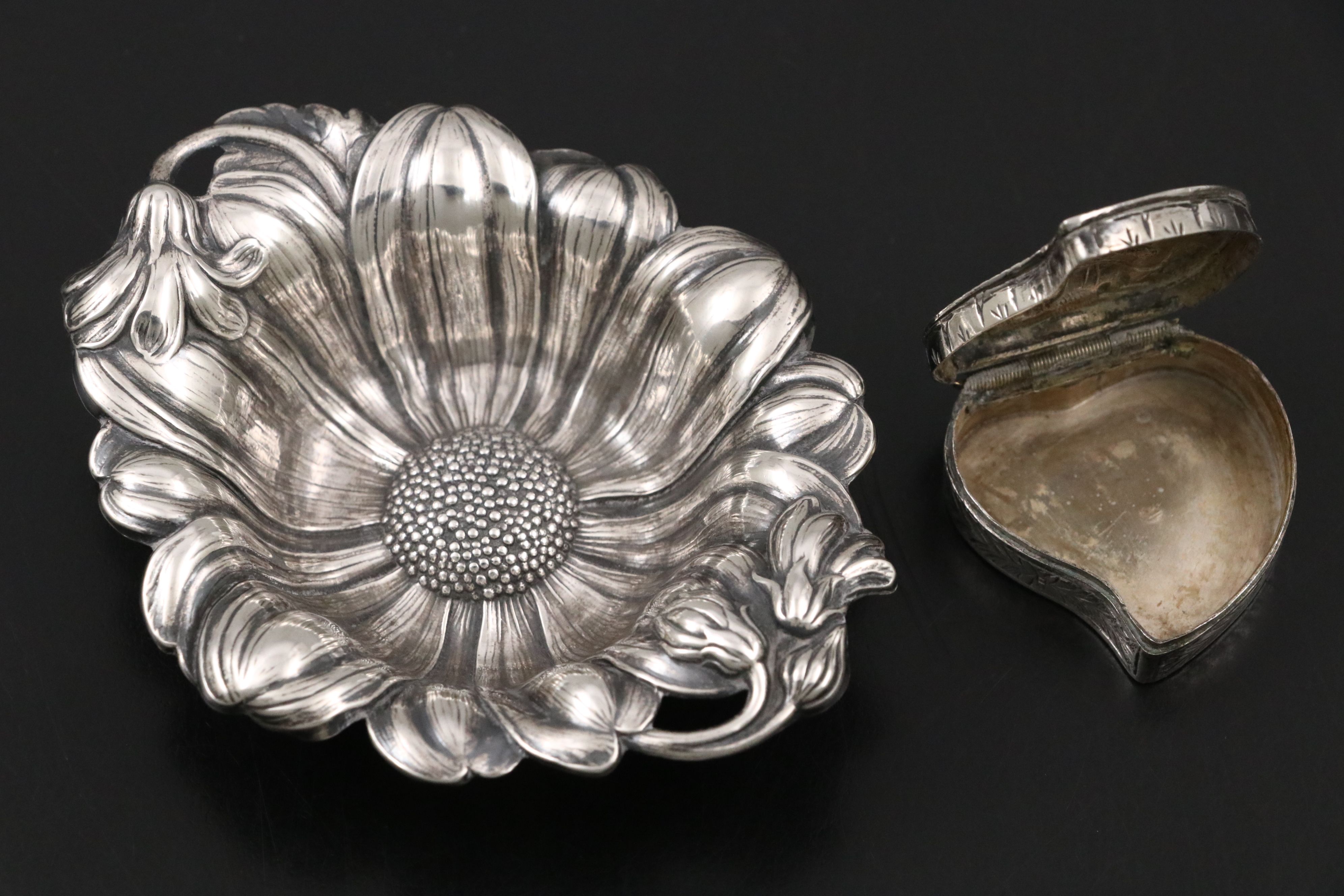 Reed & Barton "Cineraria" Sterling Dish with Snuff Bottle and Other Décor
