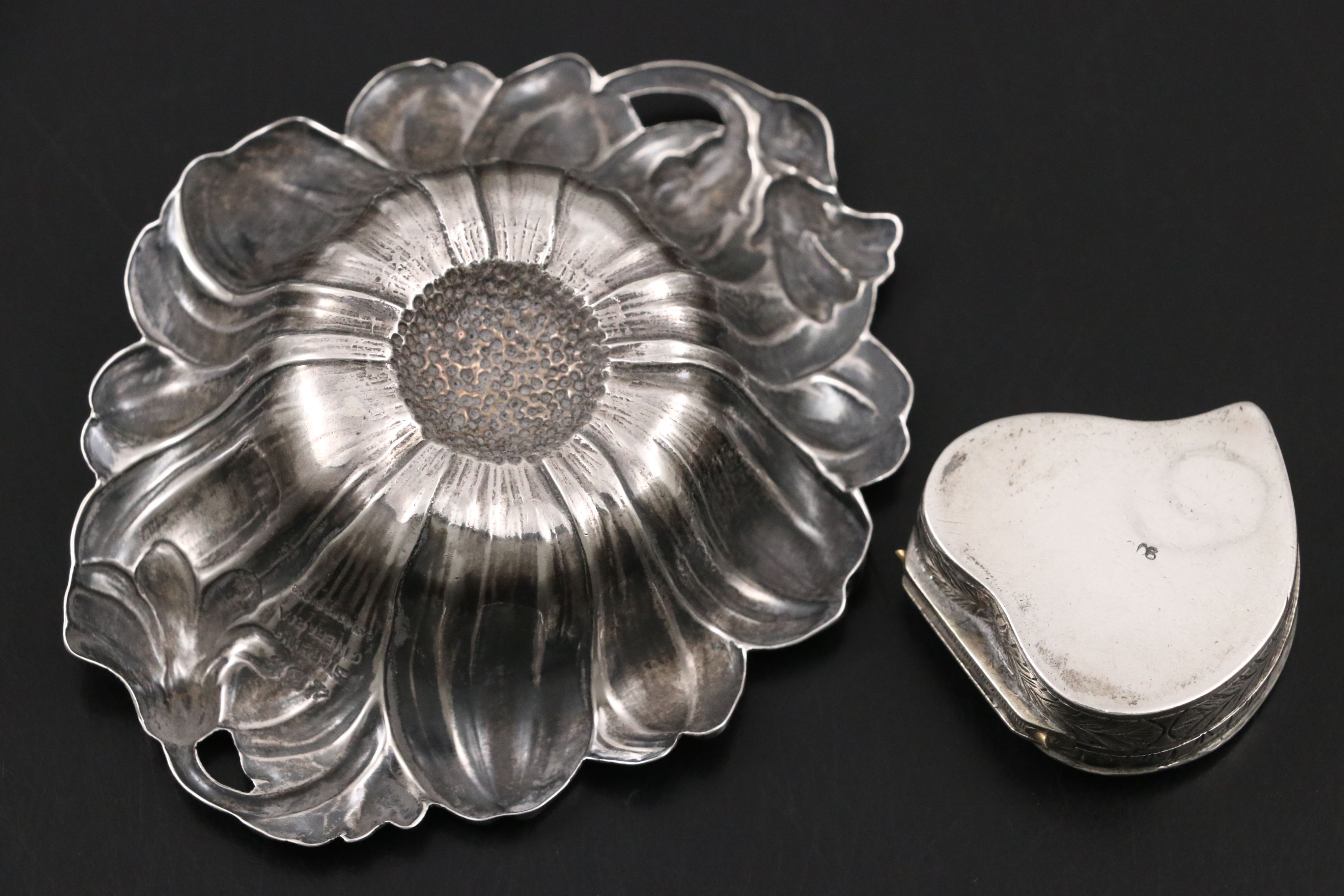 Reed & Barton "Cineraria" Sterling Dish with Snuff Bottle and Other Décor