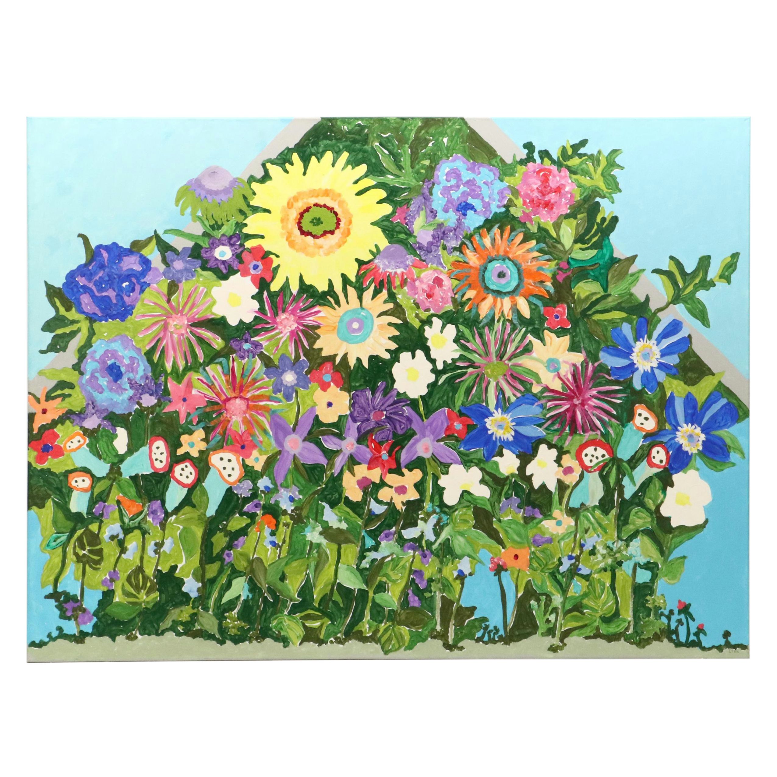 Lynn Elzey Acrylic Painting "Too Much Fertilizer"