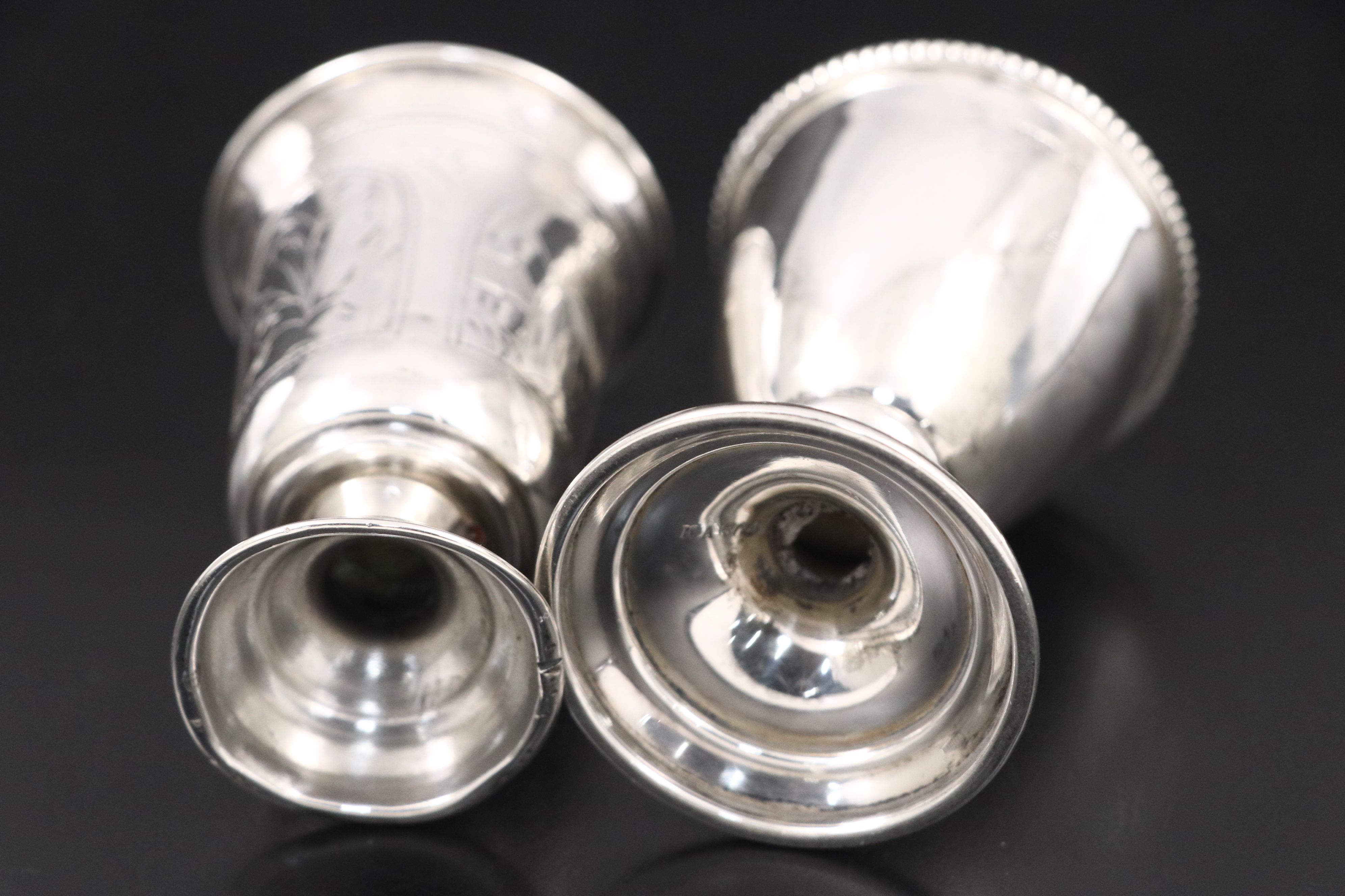 Hanau Repoussé Silver Over Glass with Russian 875 and Other Silver Cups