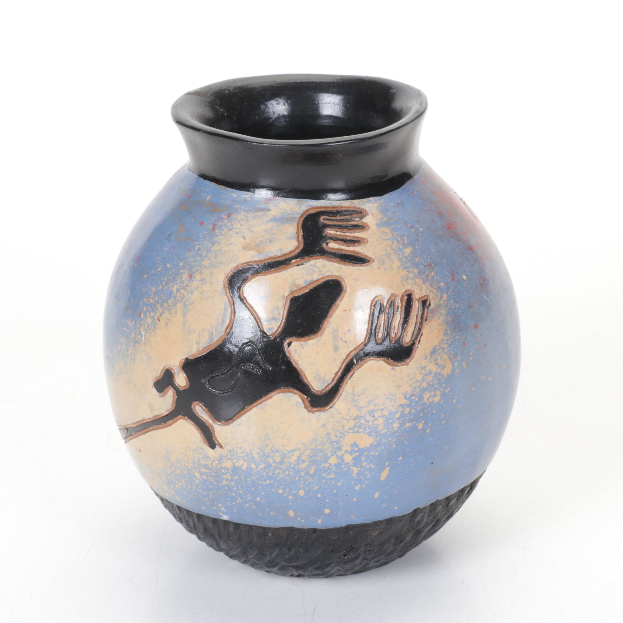 Brass "Silent Butler" Crumb Catcher & Native American Pot