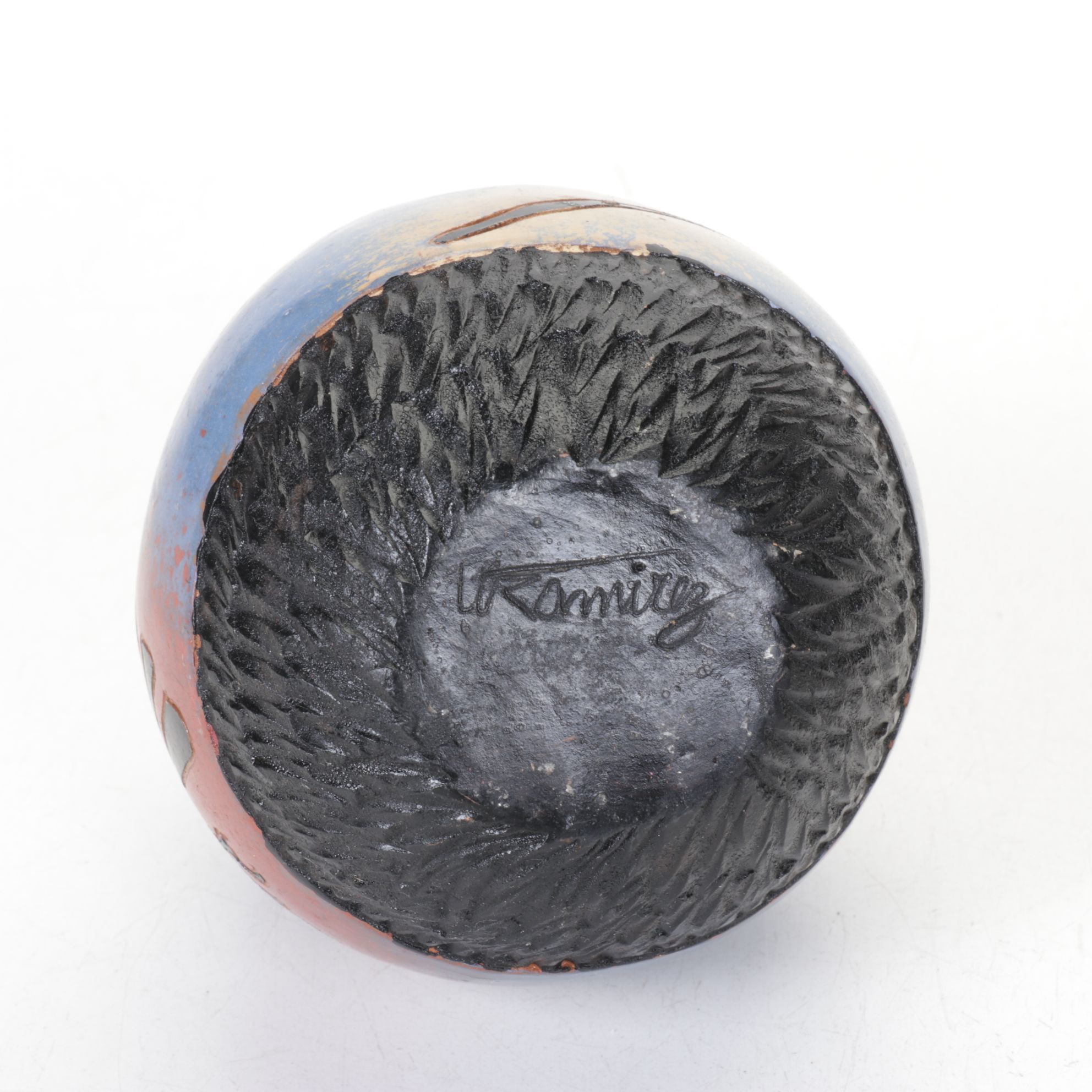 Brass "Silent Butler" Crumb Catcher & Native American Pot