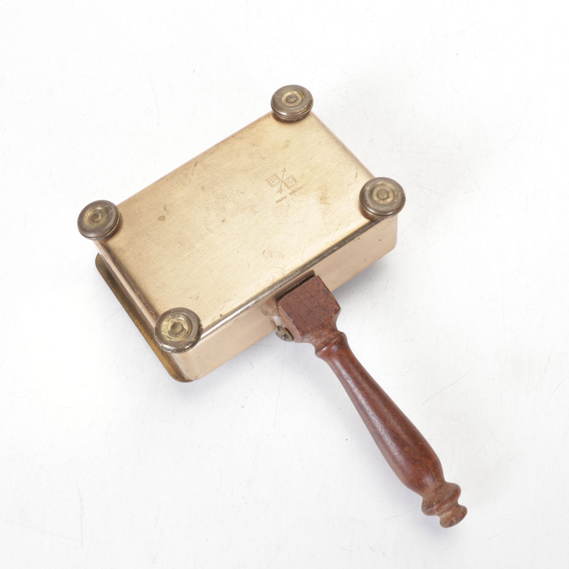 Brass "Silent Butler" Crumb Catcher & Native American Pot