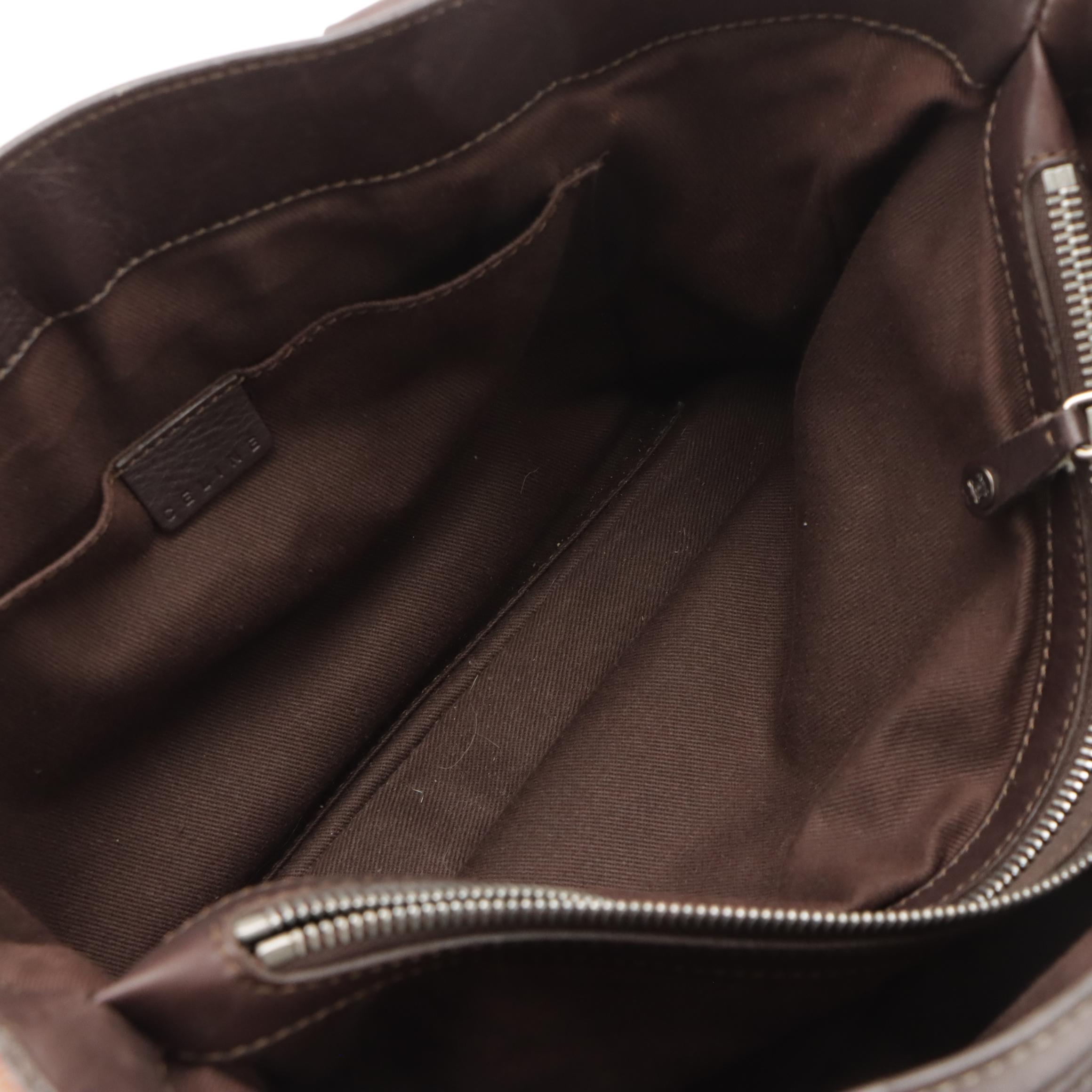 Celine Brown Calfskin Grain Leather Boogie Handbag