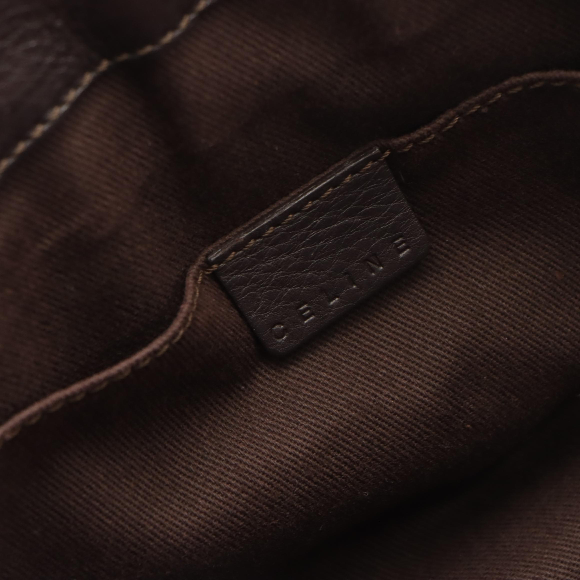 Celine Brown Calfskin Grain Leather Boogie Handbag