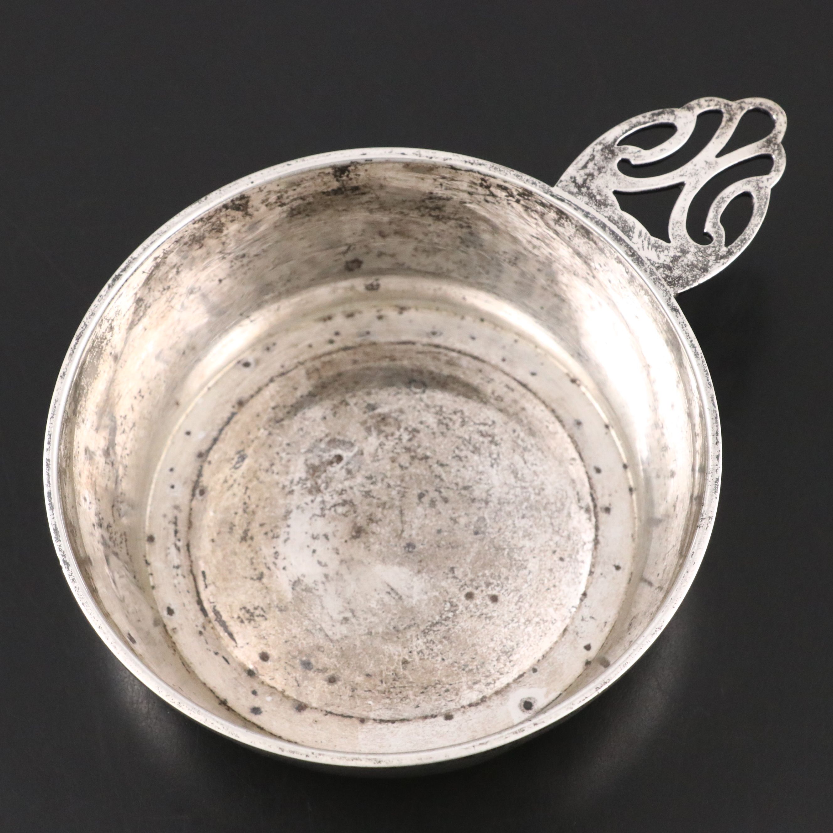 Stieff Sterling Porringer with Empire Weighted Sterling Candle Holders