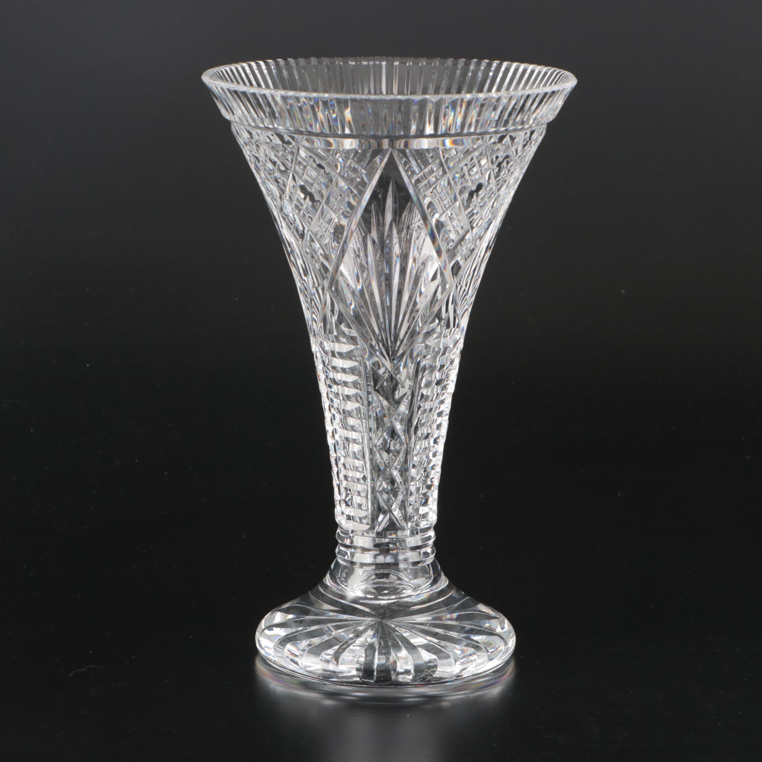 Waterford Cut Crystal Trumpet Vase