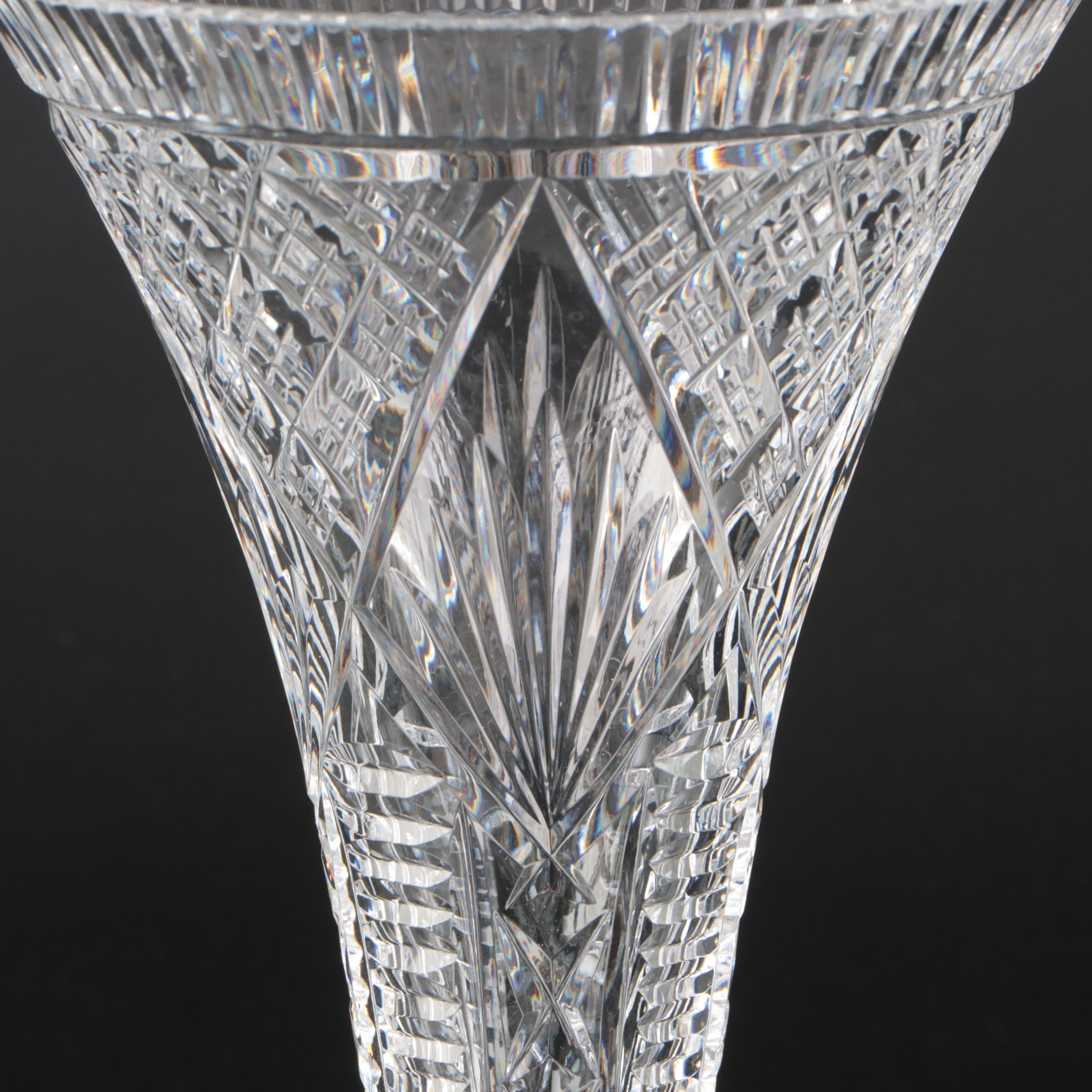 Waterford Cut Crystal Trumpet Vase