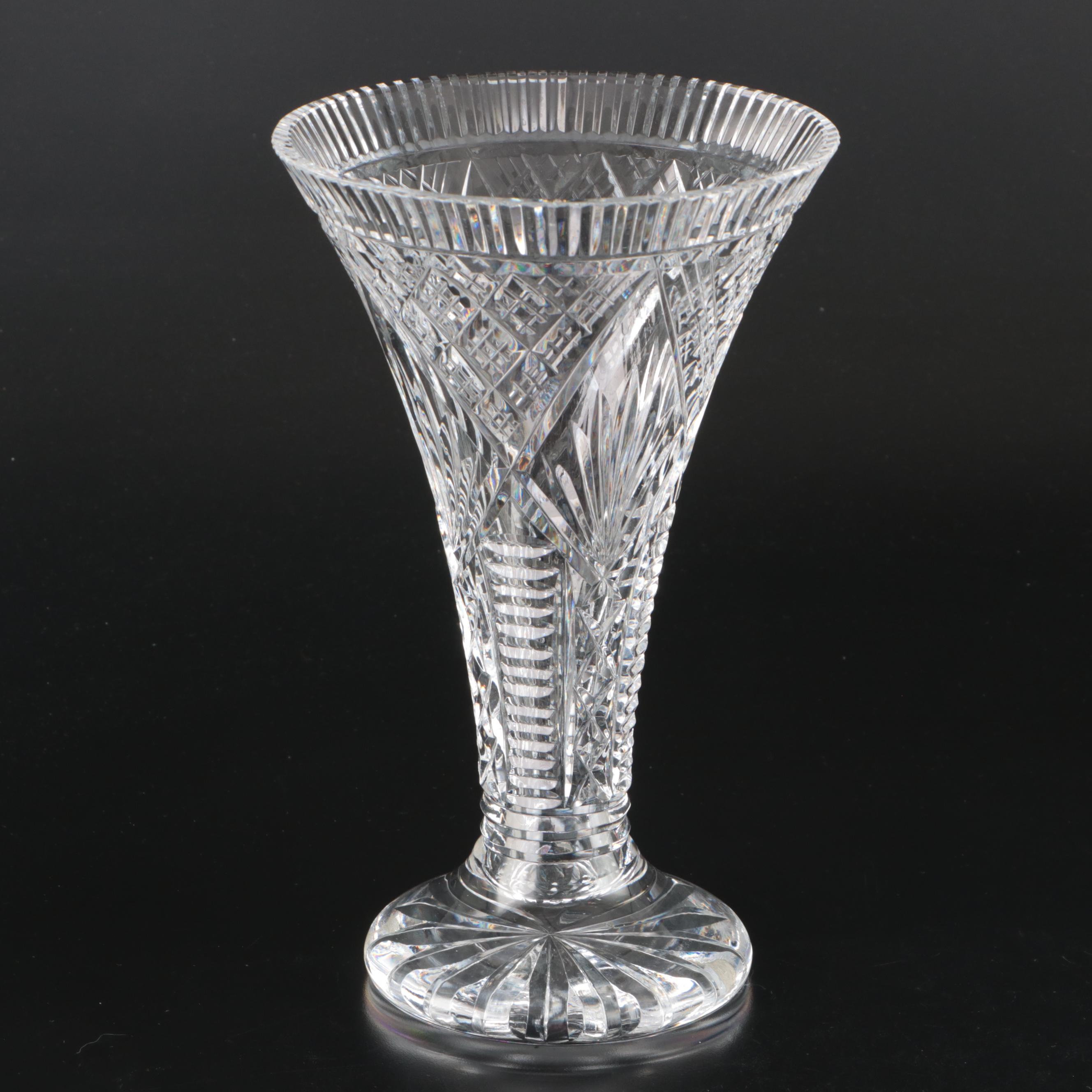 Waterford Cut Crystal Trumpet Vase
