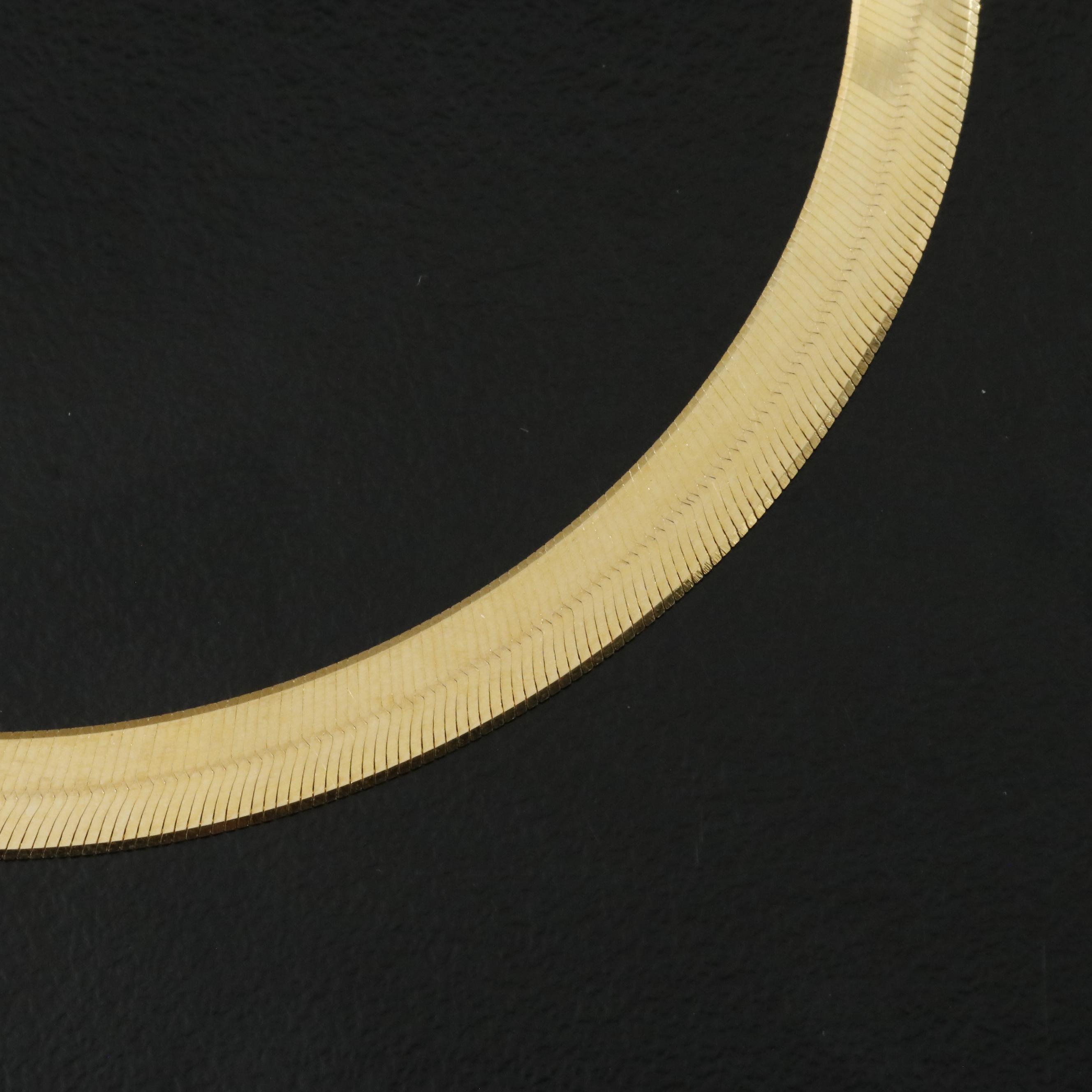 14K Herringbone Chain Necklace