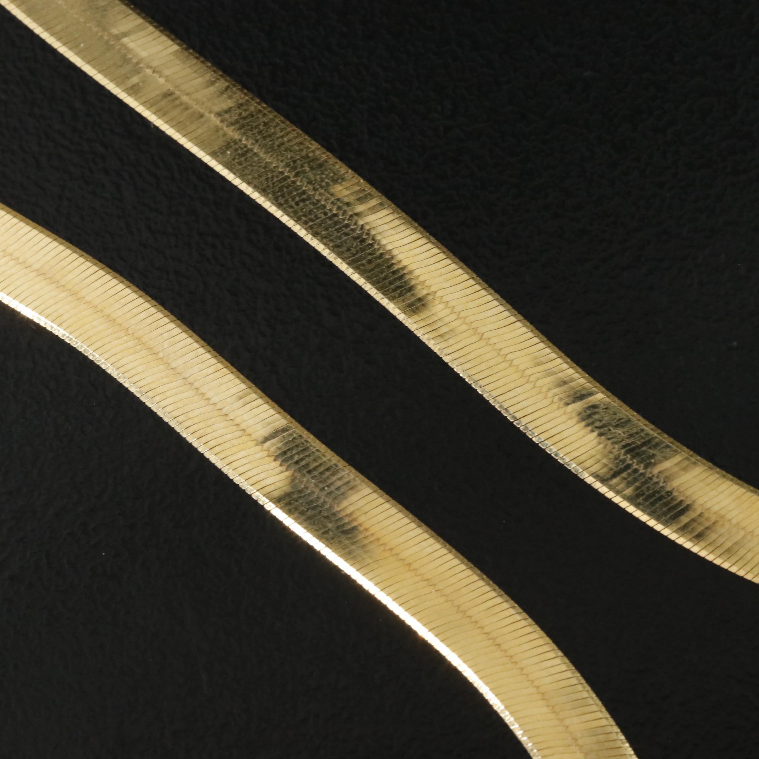 14K Herringbone Chain Necklace