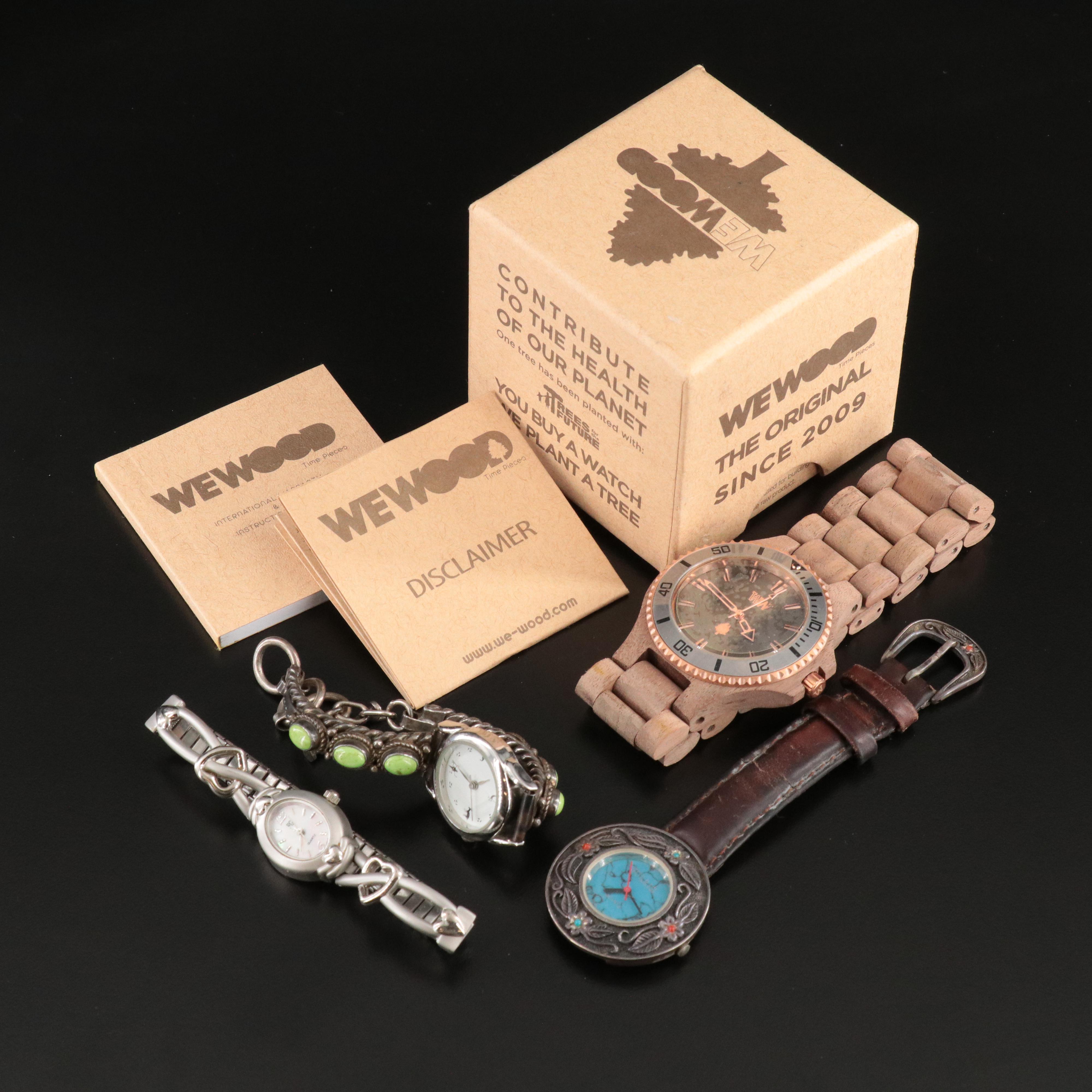 Quartz Watch Collection with Sterling, Wood and Stones Featuring Surrisi