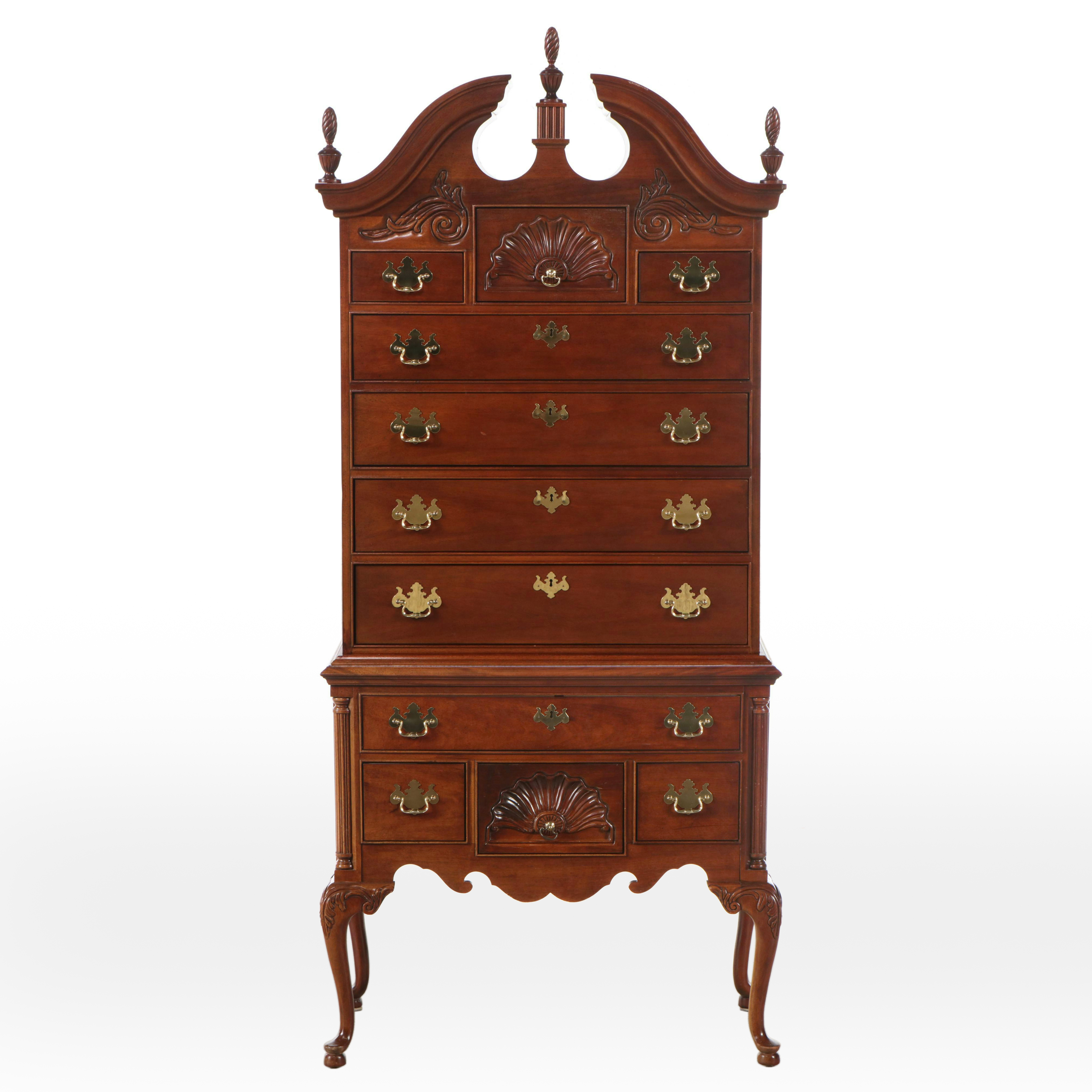 Thomasville Queen Anne Style Mahogany Highboy Dresser
