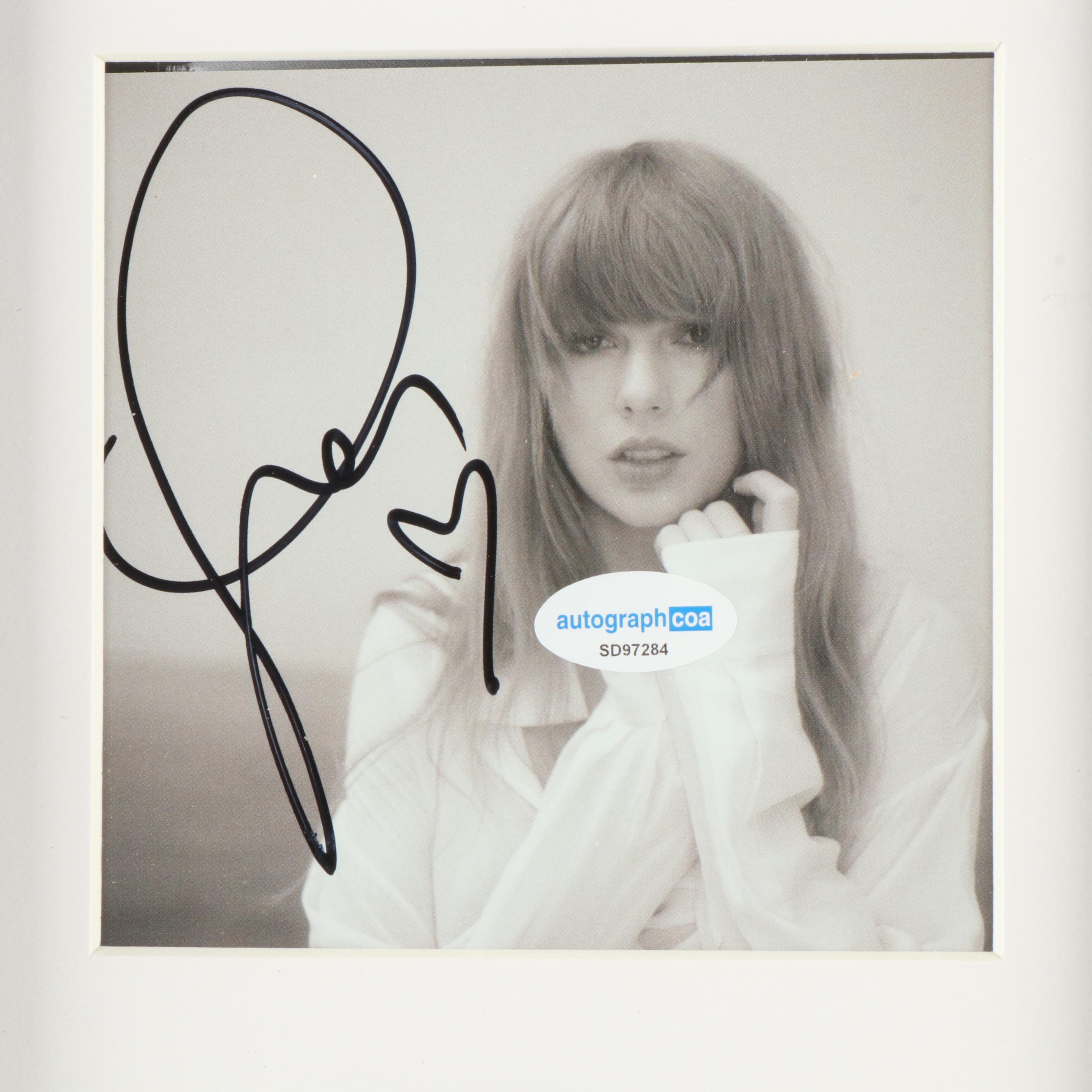Taylor Swift Signed "The Tortured Poets Department" CD Card in Frame