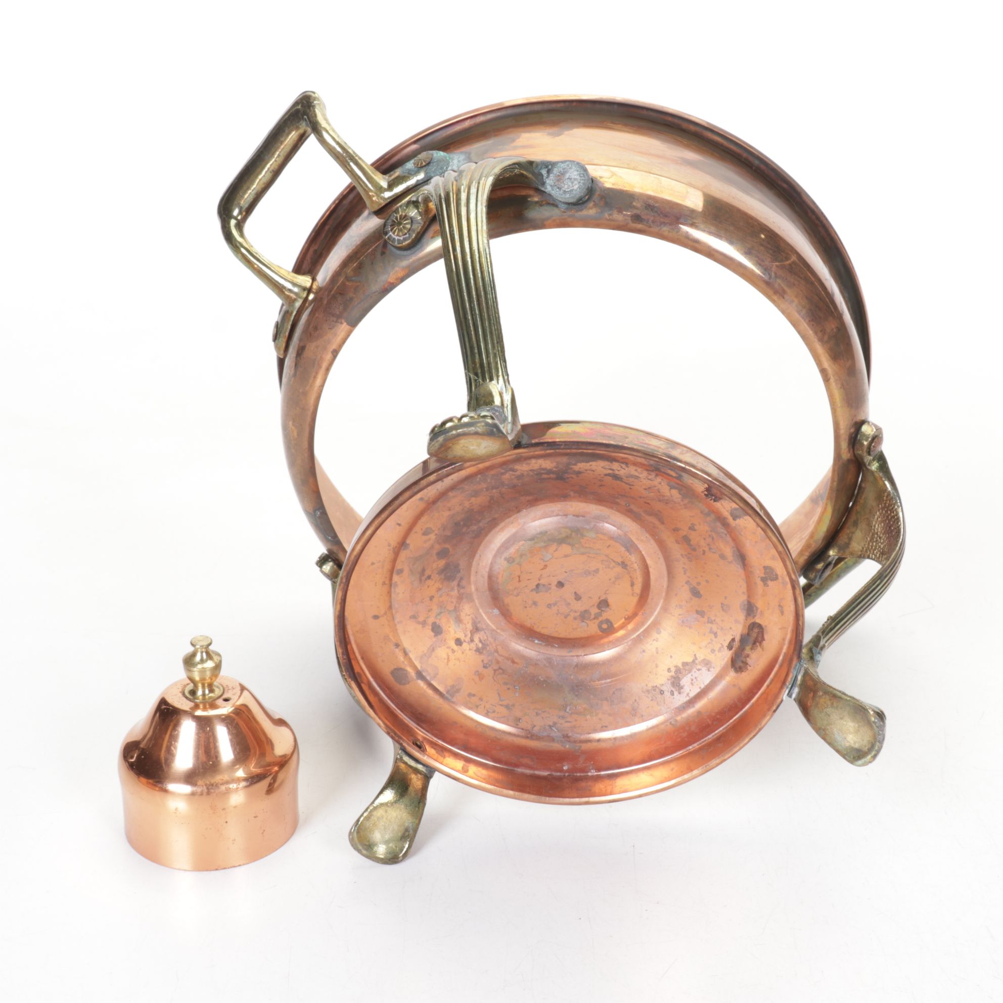 Copper & Brass Round Chafer with Sauce Pans