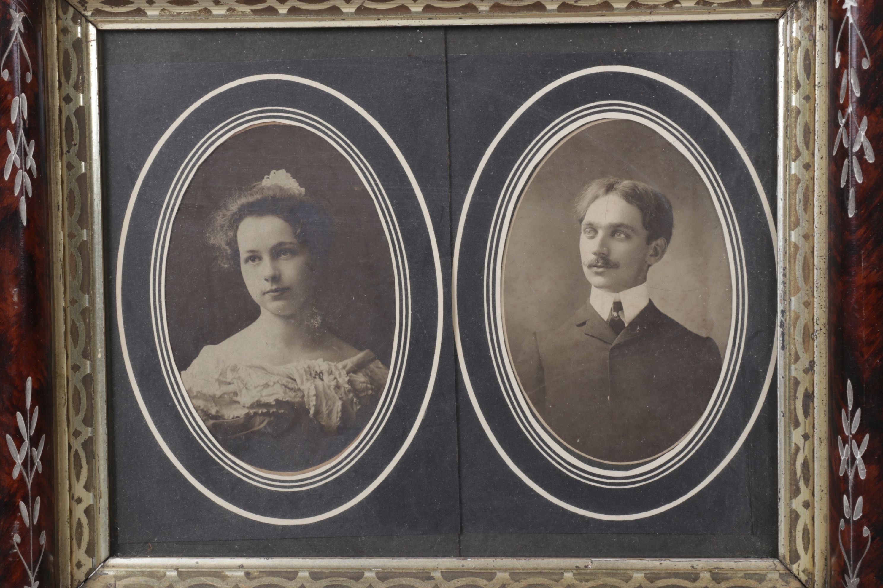 Photographs in Deep Walnut Frames, Early 20th Century