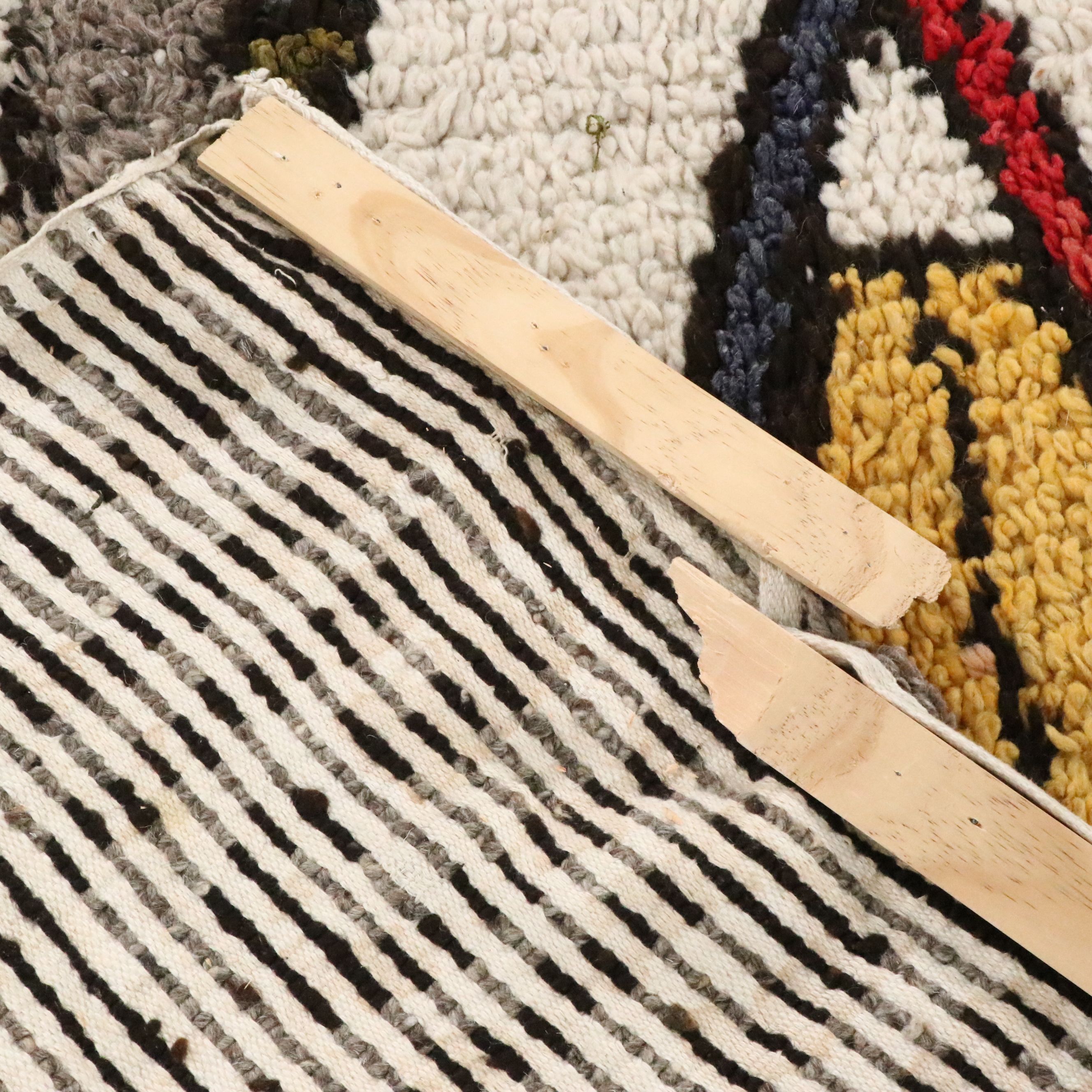 5'1 x 7'10 Mixed Technique Mesoamerican Style Folk Art Tapestry Rug