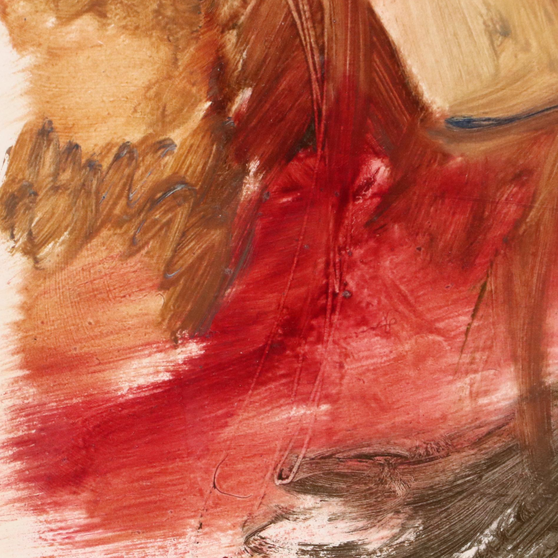 K. Poole Portrait Oil Painting of Stylized Face