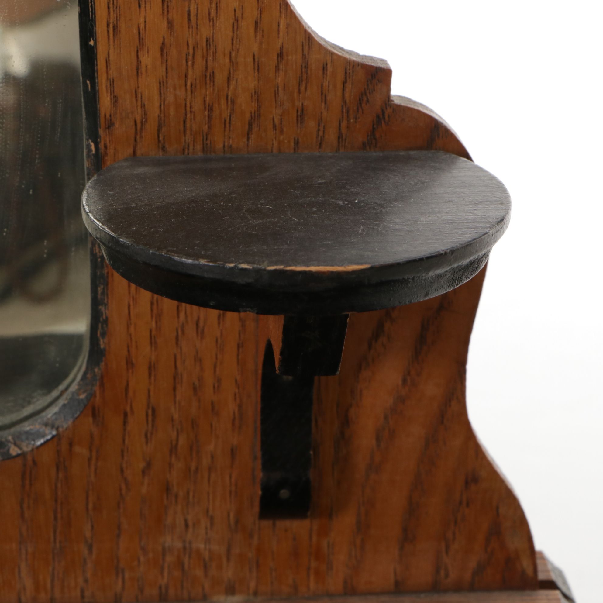 Wooden Doll Dresser with Miniature Tea Set and Dinnerware