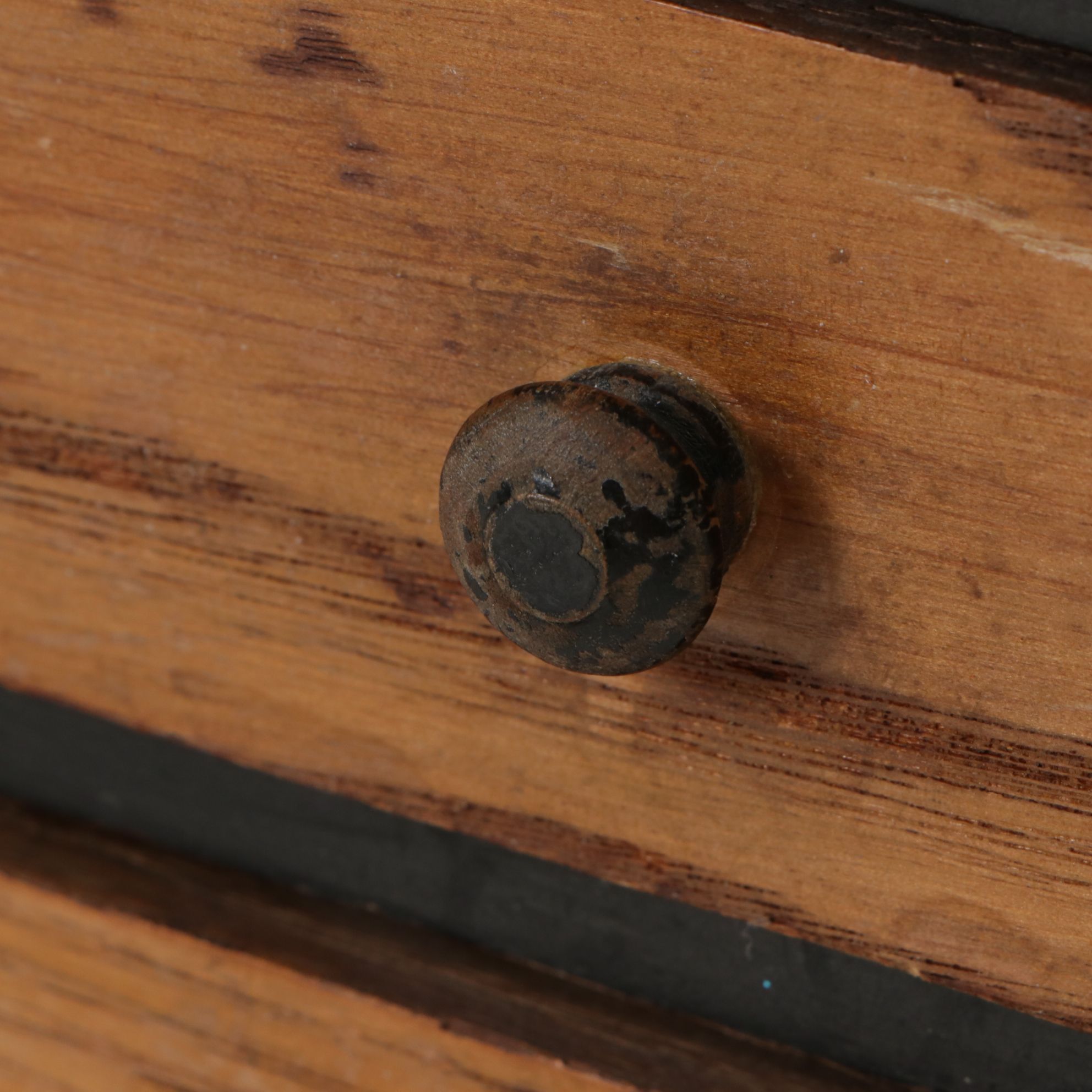 Wooden Doll Dresser with Miniature Tea Set and Dinnerware