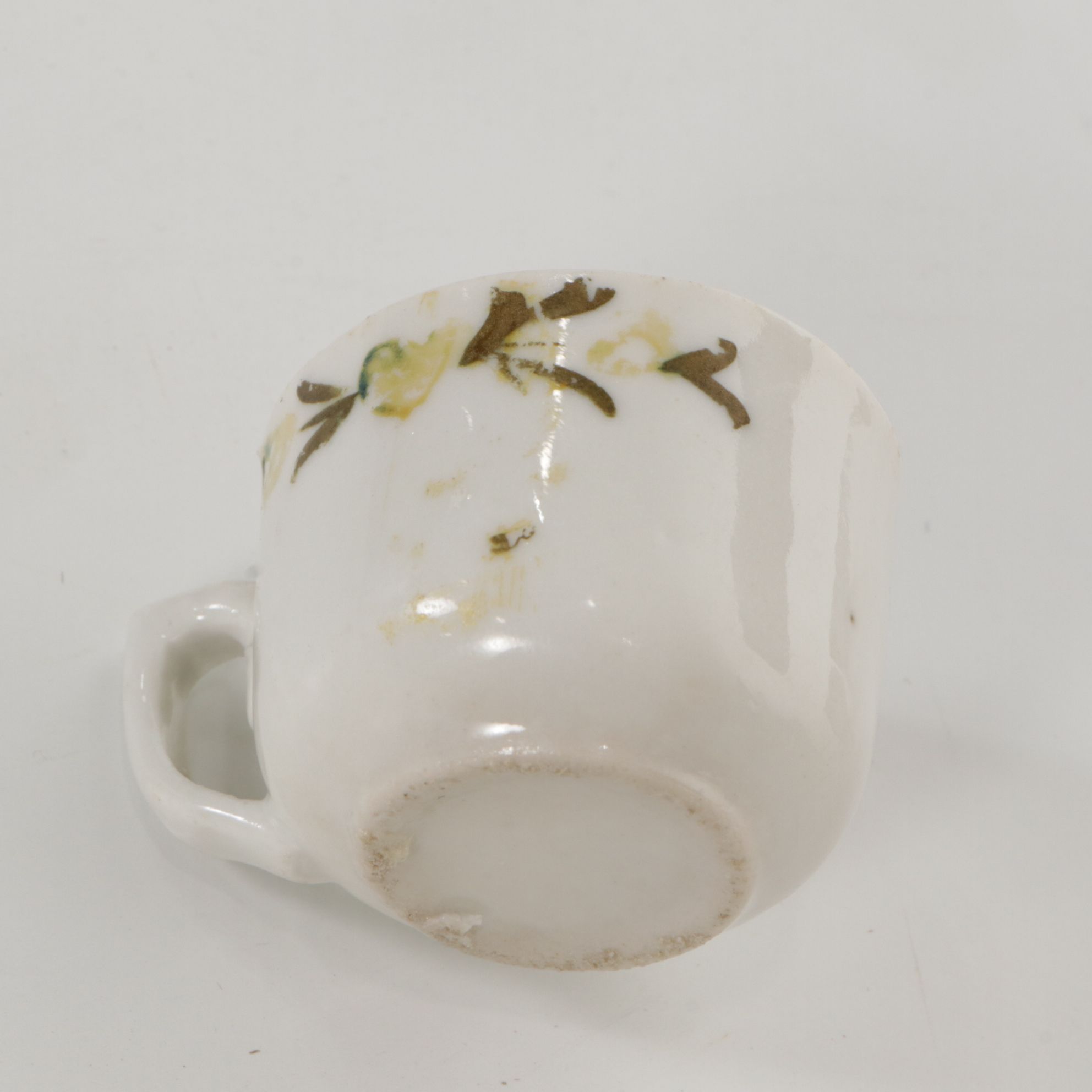 Wooden Doll Dresser with Miniature Tea Set and Dinnerware