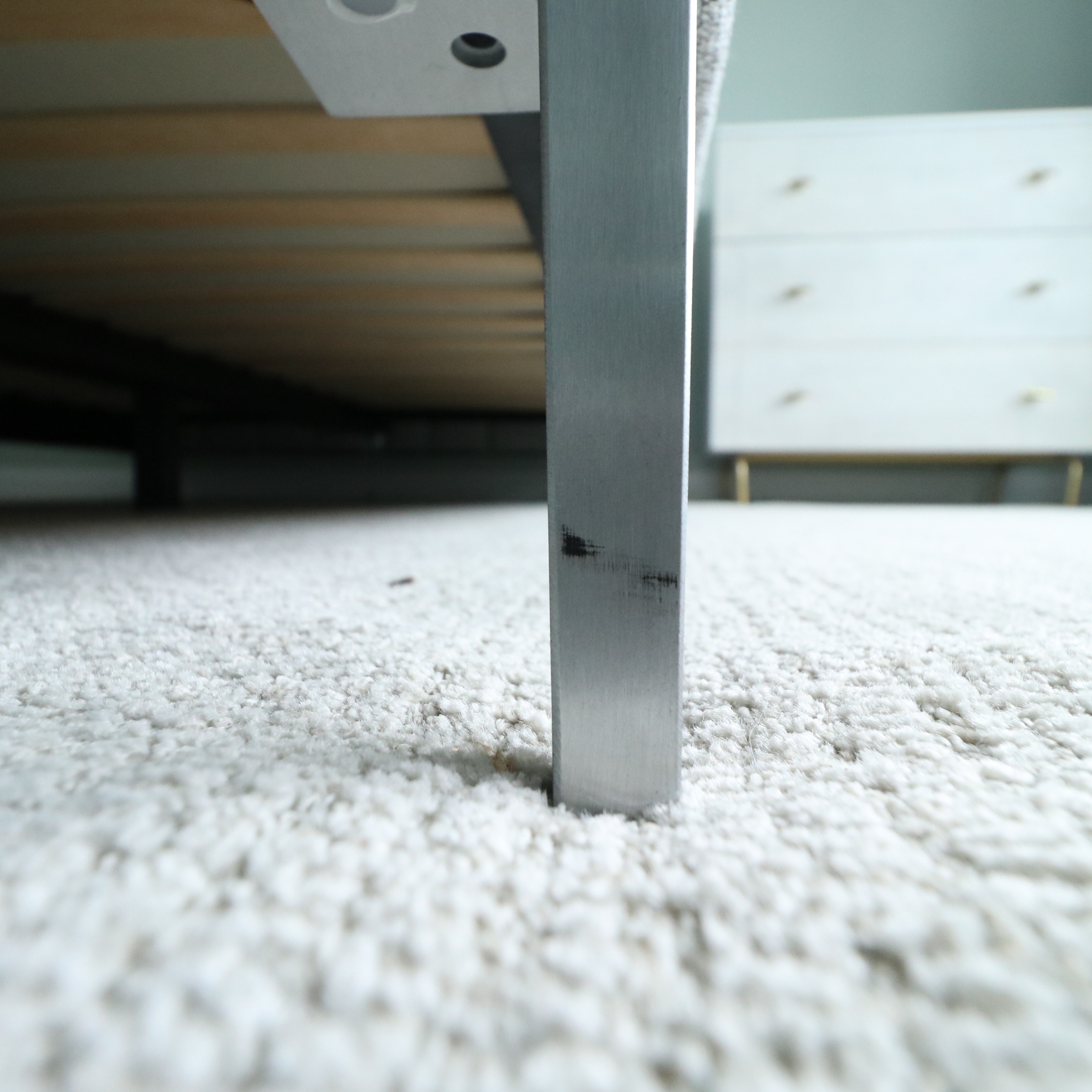 Queen Gray Channel Upholstered Headboard and Padded Platform Bed and Mattress