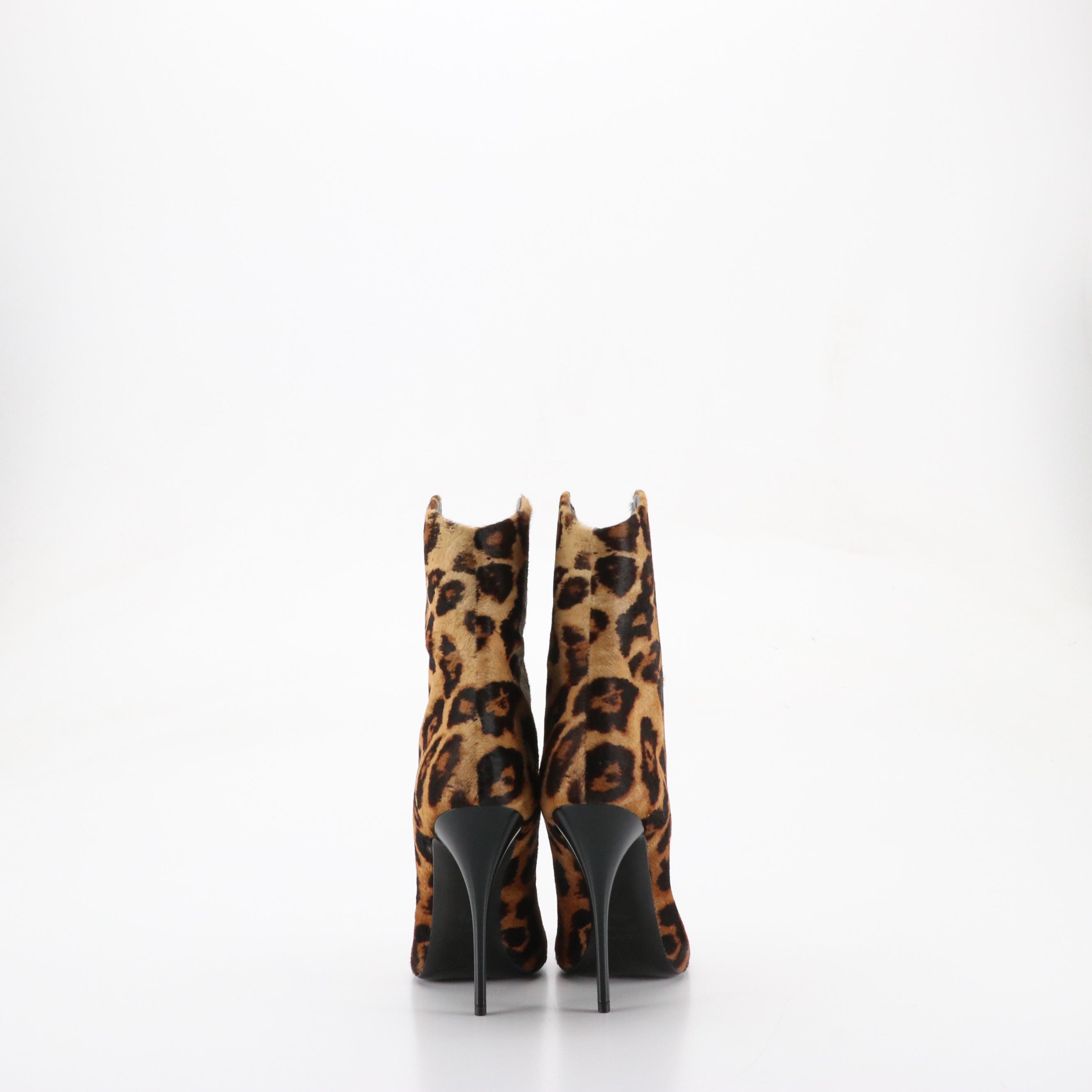 Giuseppe Zanotti High-Heeled Booties in Leopard Calf Hair