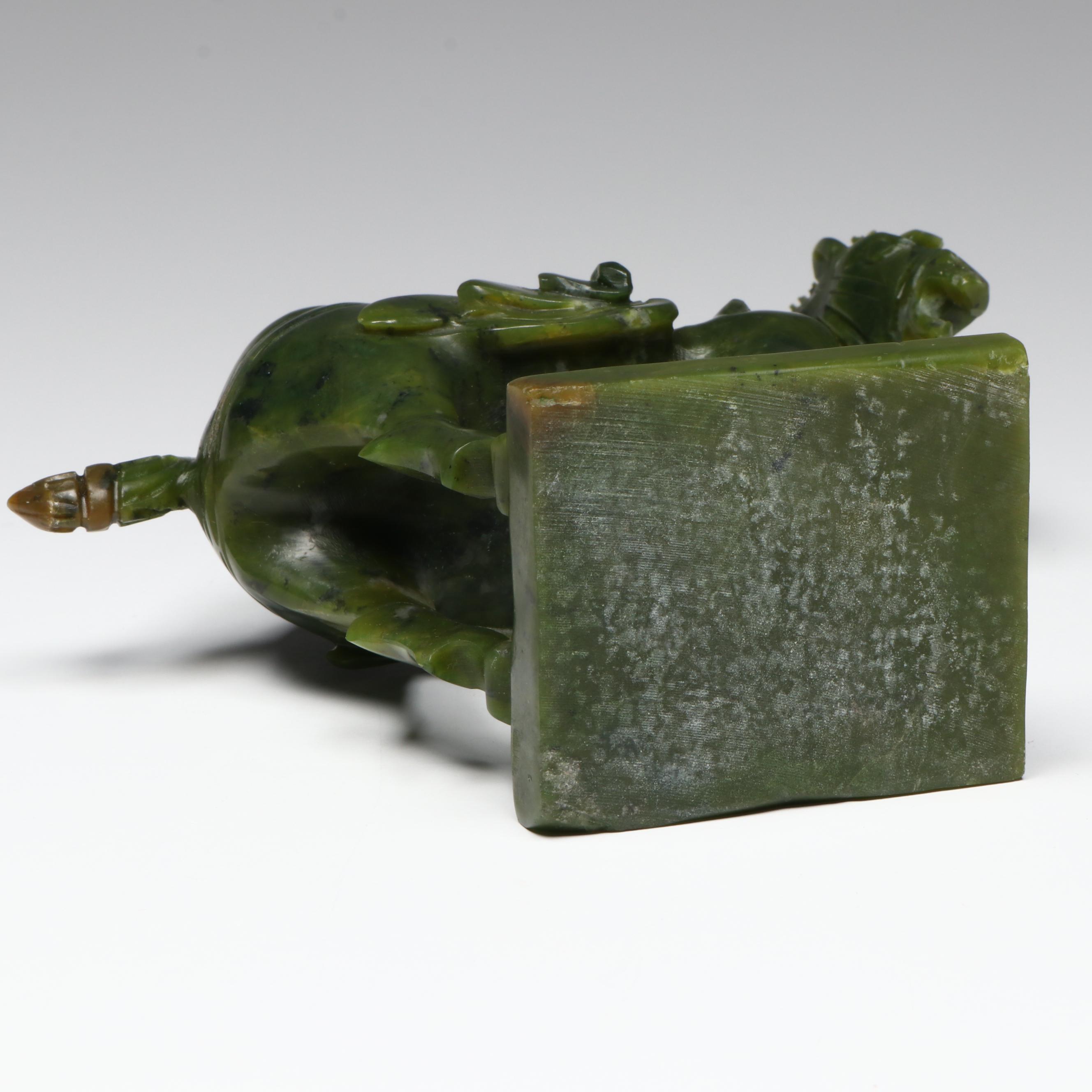 Chinese Hand-Carved Soapstone Tang Dynasty Style War Horse