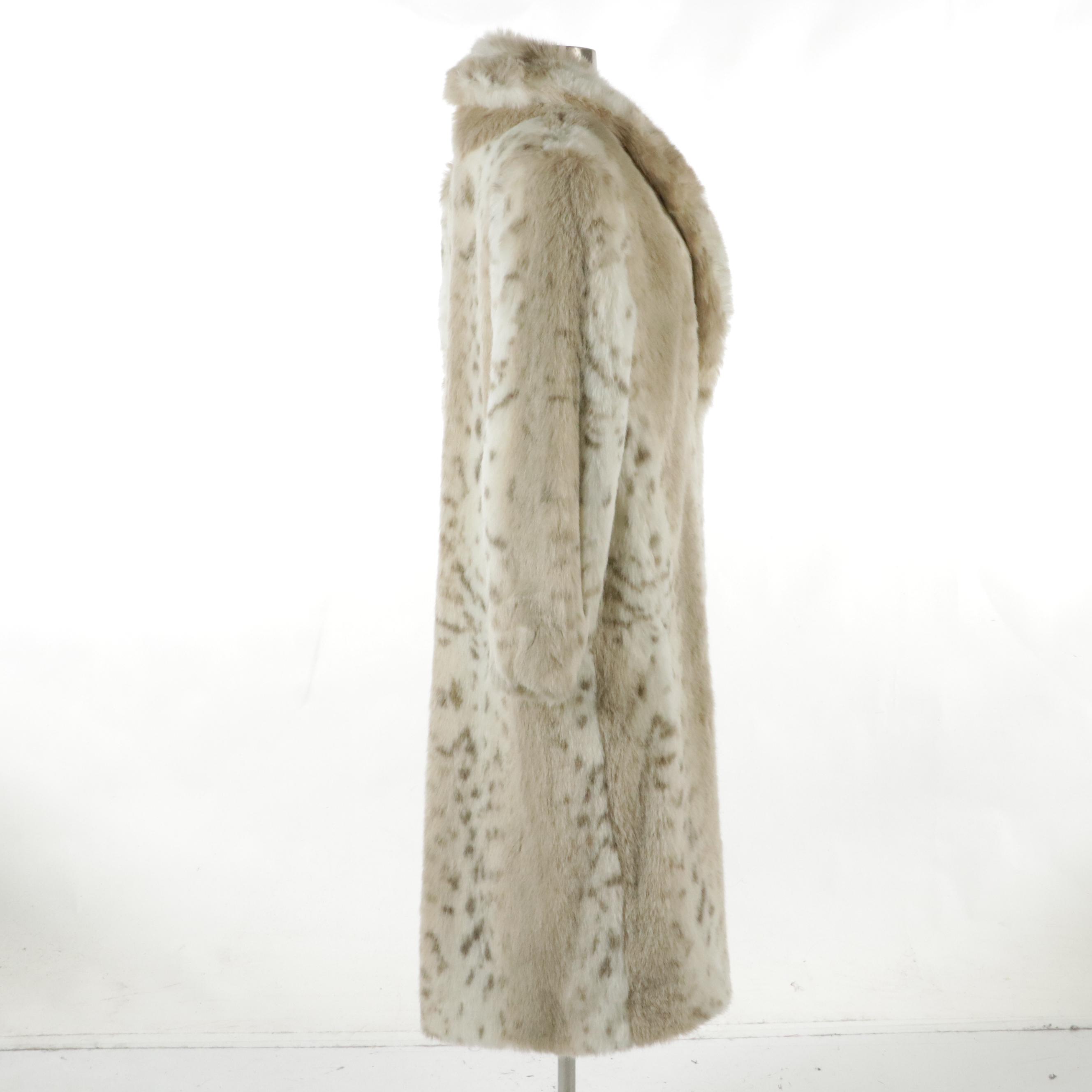 Donna Salyers Fabulous Furs Faux Lynx Fur Long Coat, With Tags