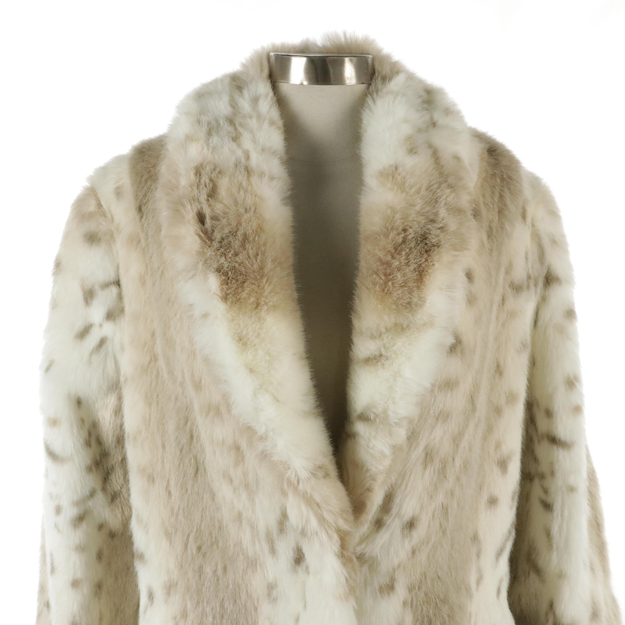 Donna Salyers Fabulous Furs Faux Lynx Fur Long Coat, With Tags