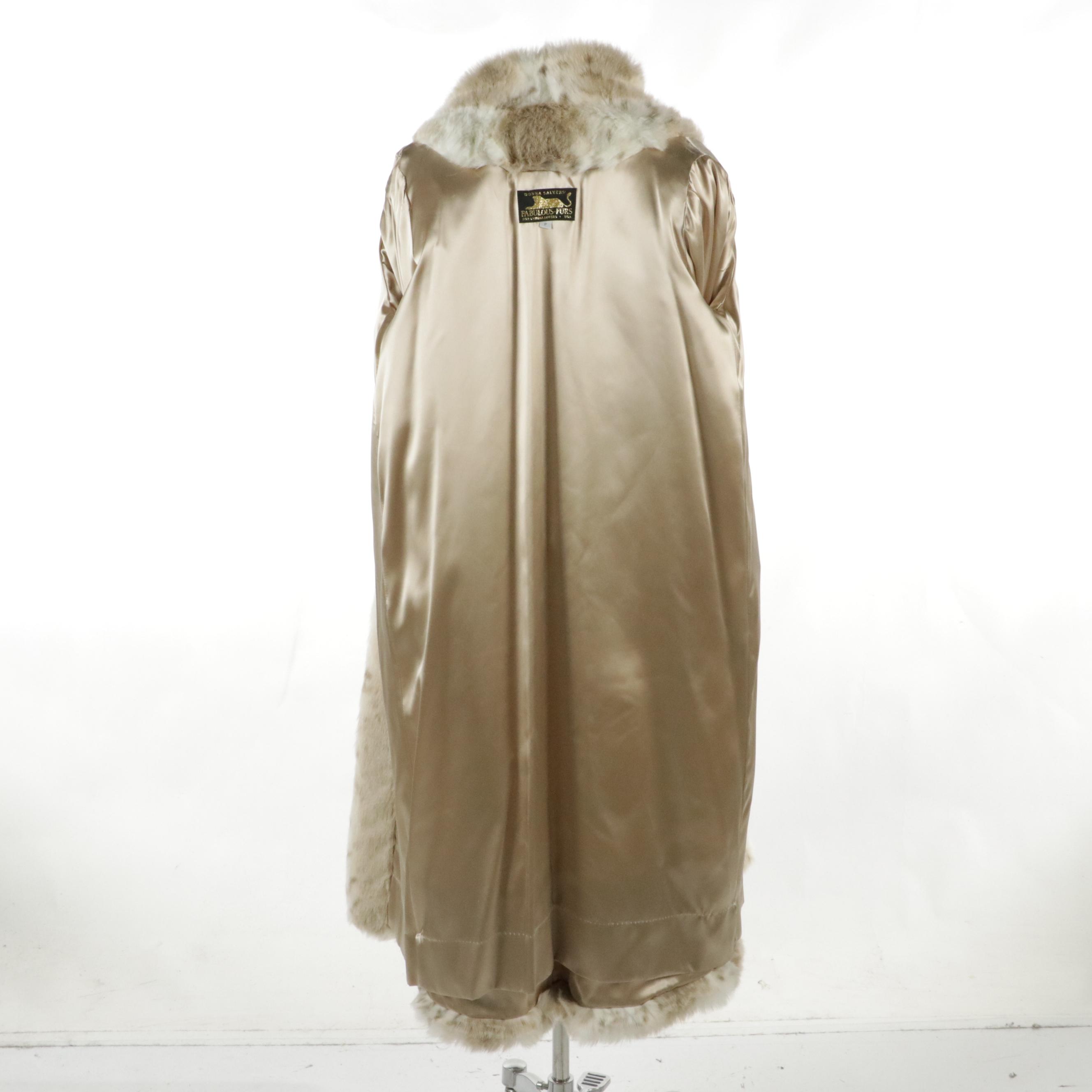 Donna Salyers Fabulous Furs Faux Lynx Fur Long Coat, With Tags