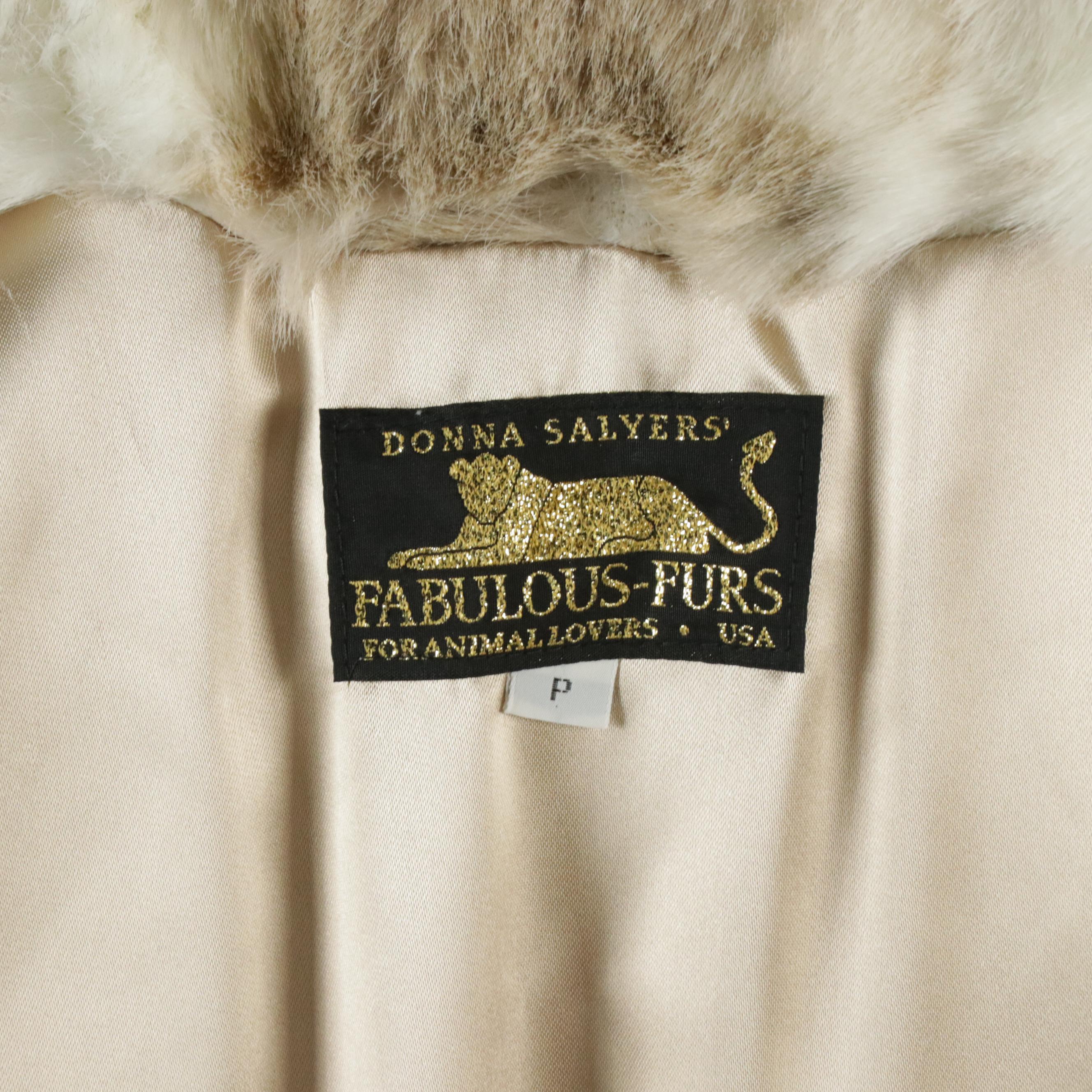 Donna Salyers Fabulous Furs Faux Lynx Fur Long Coat, With Tags