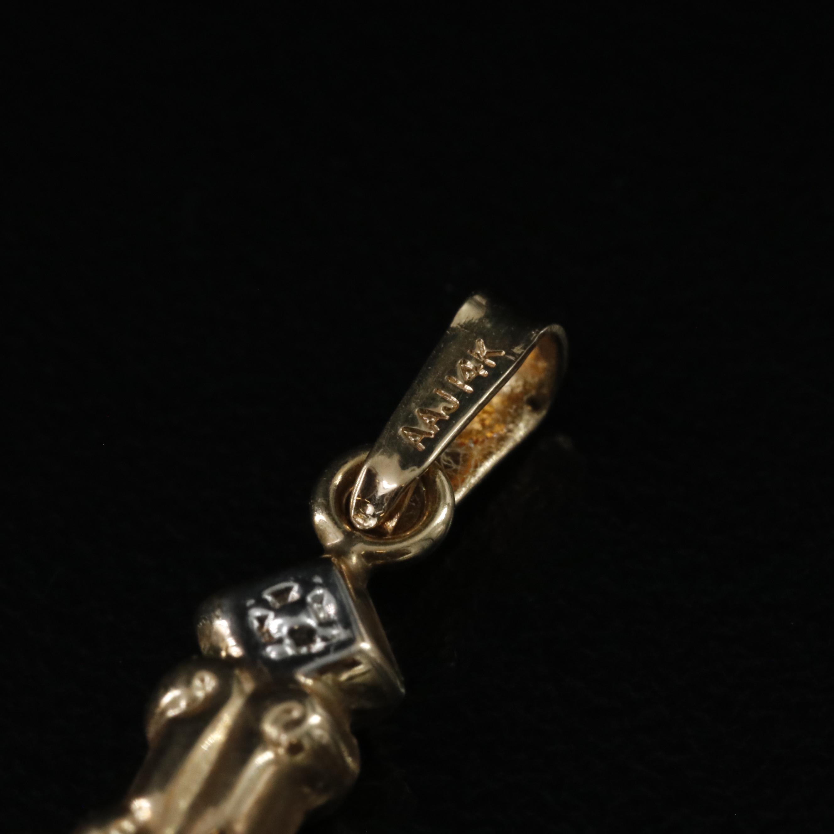 14K Two-Tone Cross Pendant