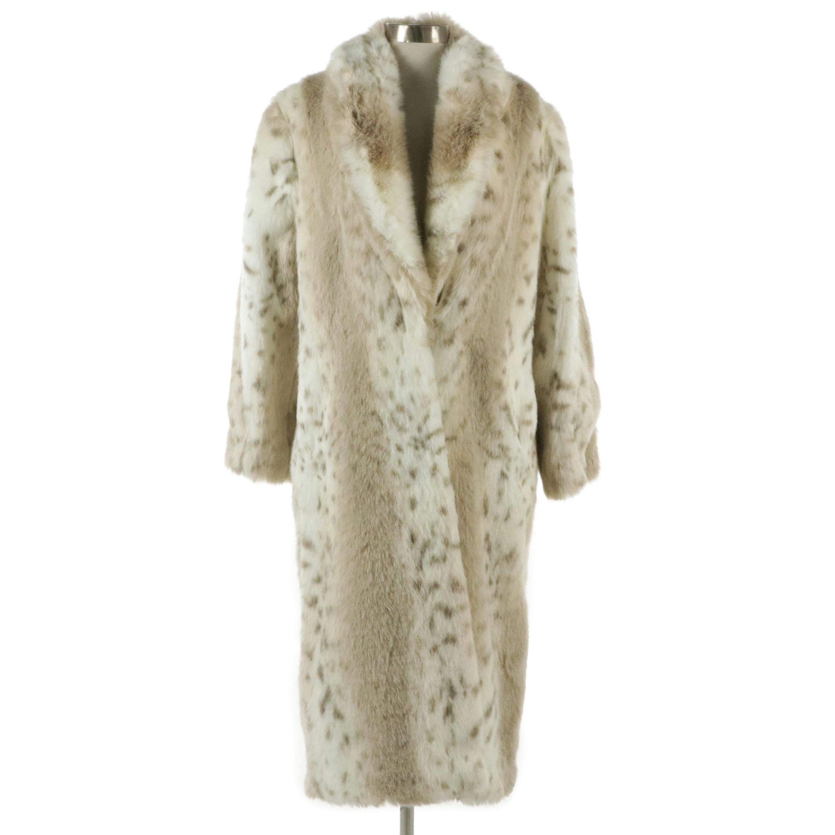 Donna Salyers Fabulous Furs Faux Lynx Fur Long Coat, With Tags