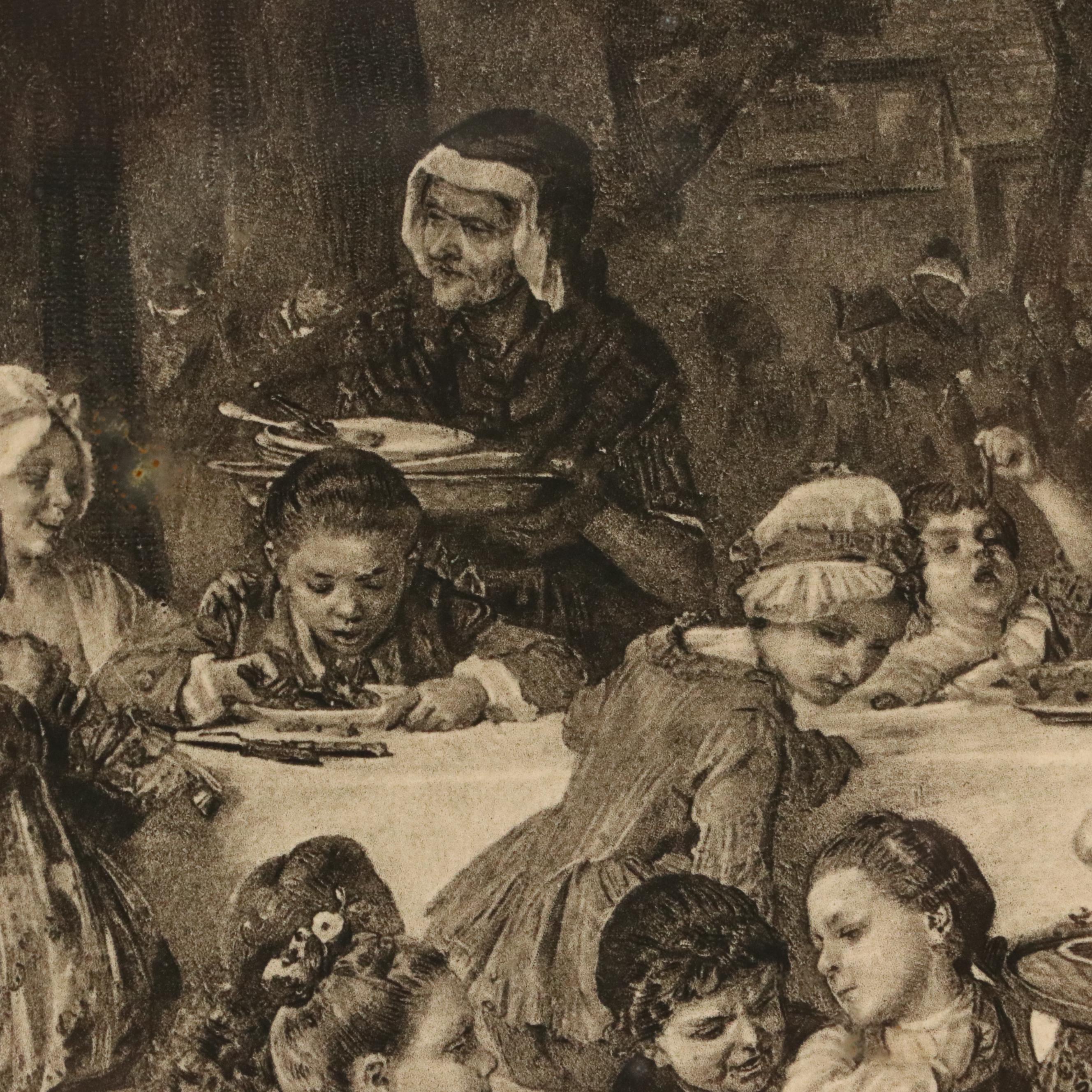 After Ludwig Knaus Photogravure "Kinderfest," Late 19th C.