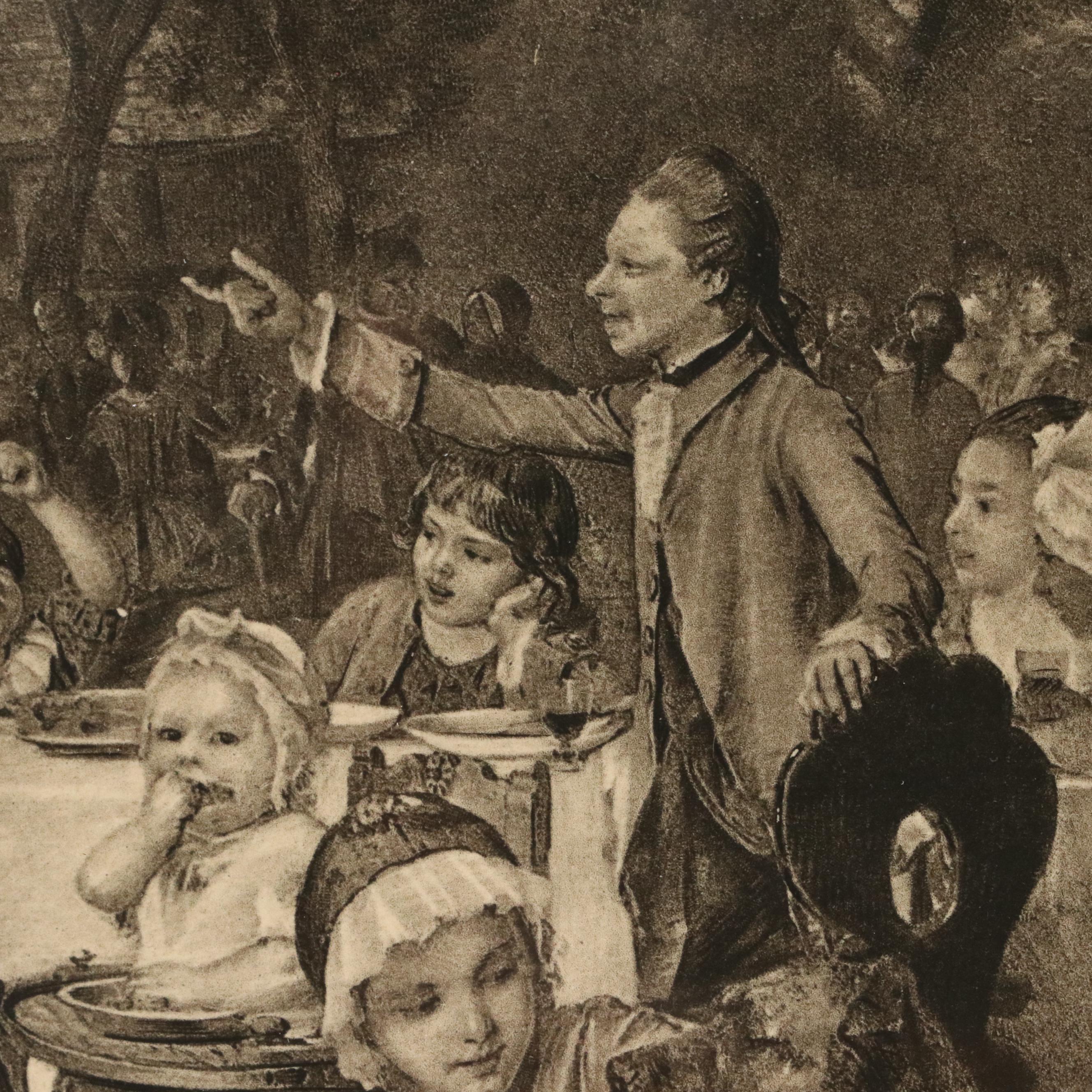 After Ludwig Knaus Photogravure "Kinderfest," Late 19th C.