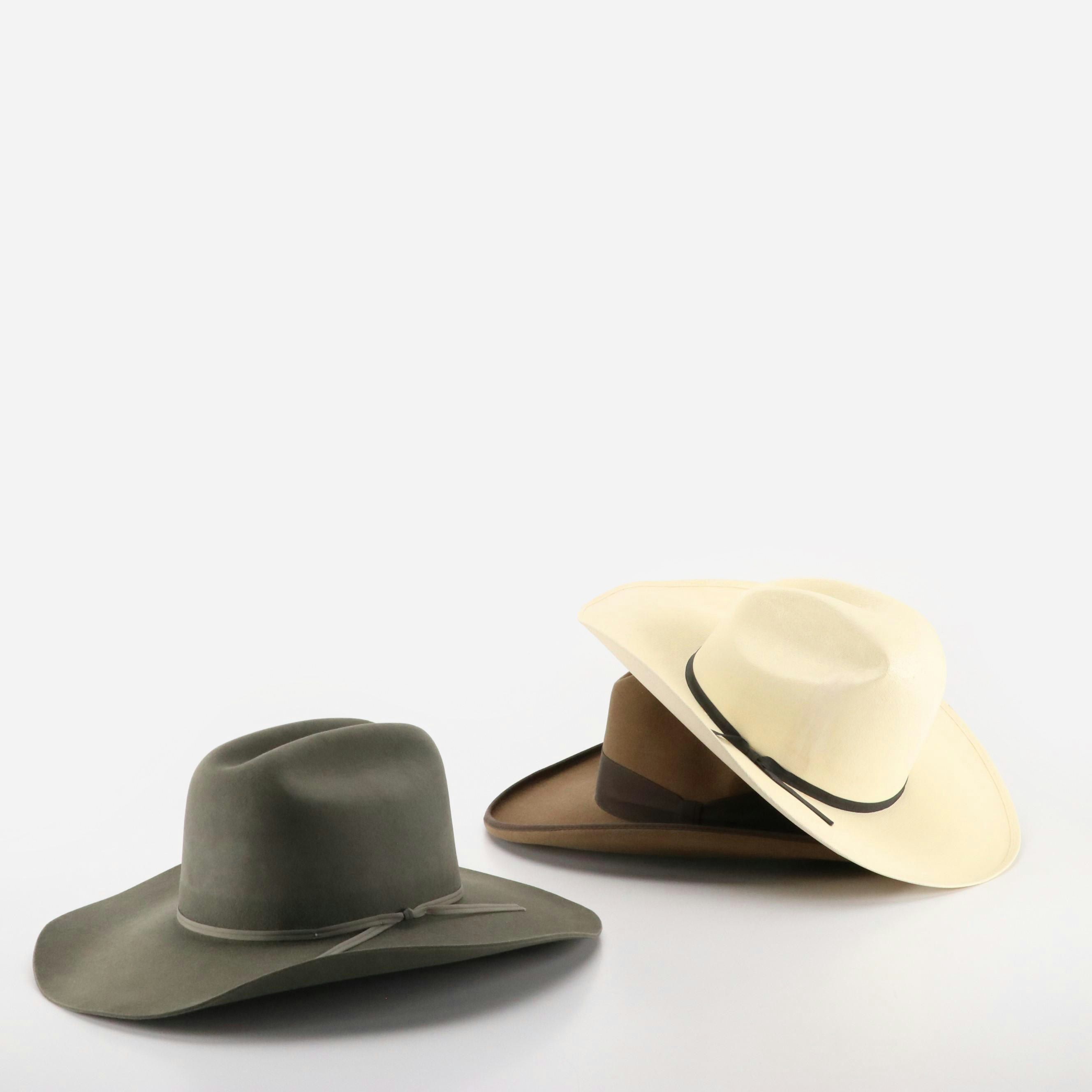 Rodeo King, Double S and Other Western Hat in Canvas and Beaver Fur Felt