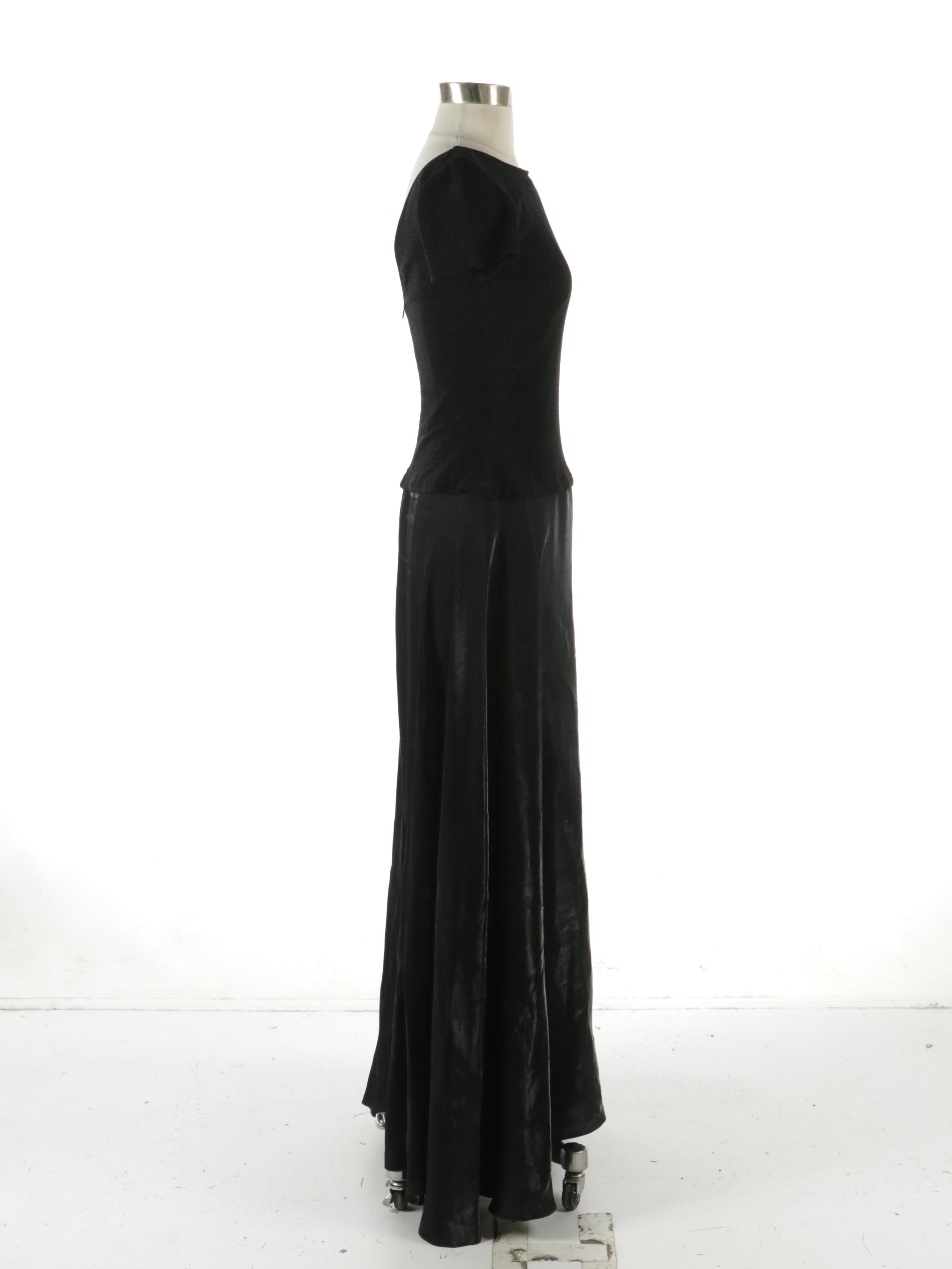 JS Collections Shimmery Black Short Sleeve Formal Occasion Dress