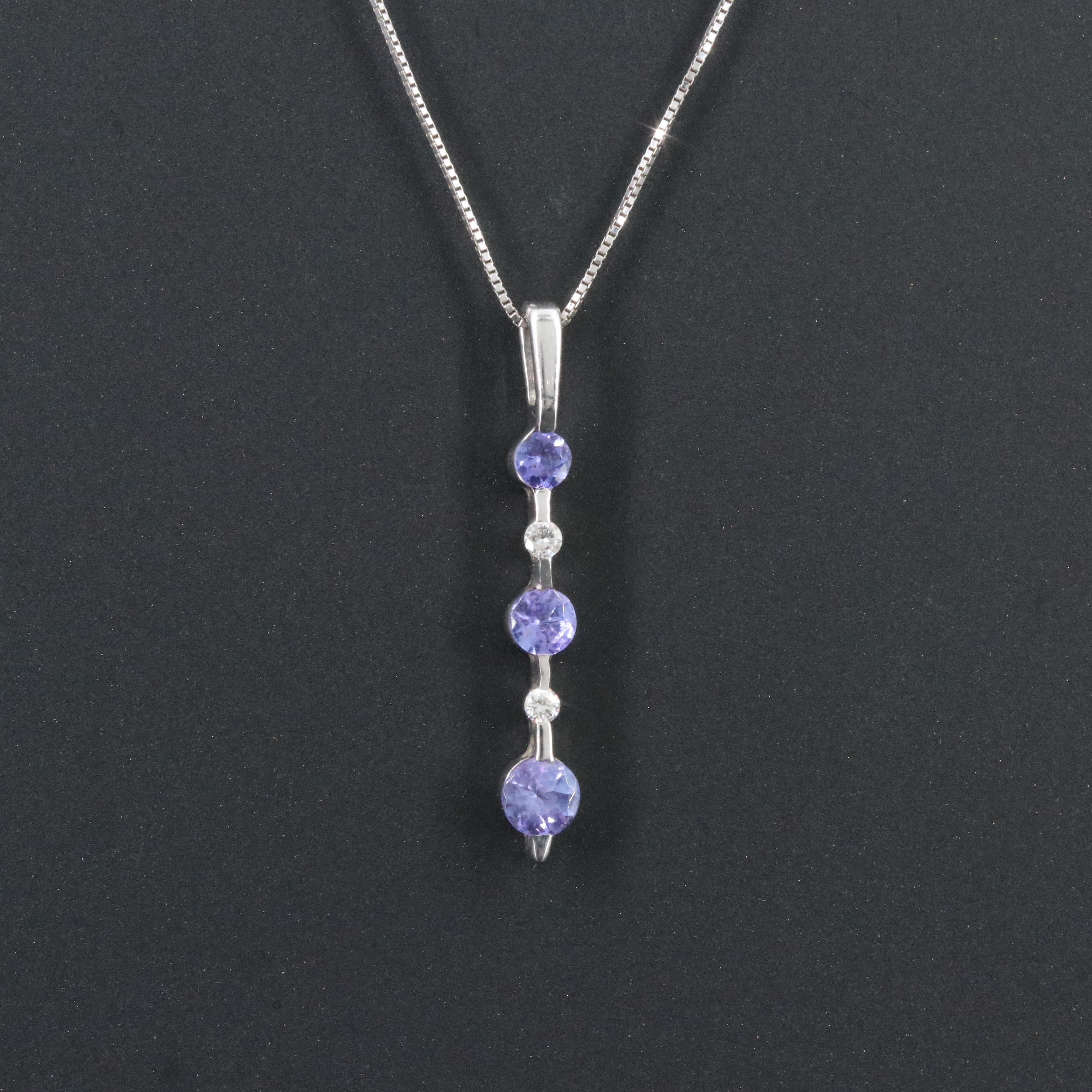 14K Tanzanite and Diamond Pendant Necklace