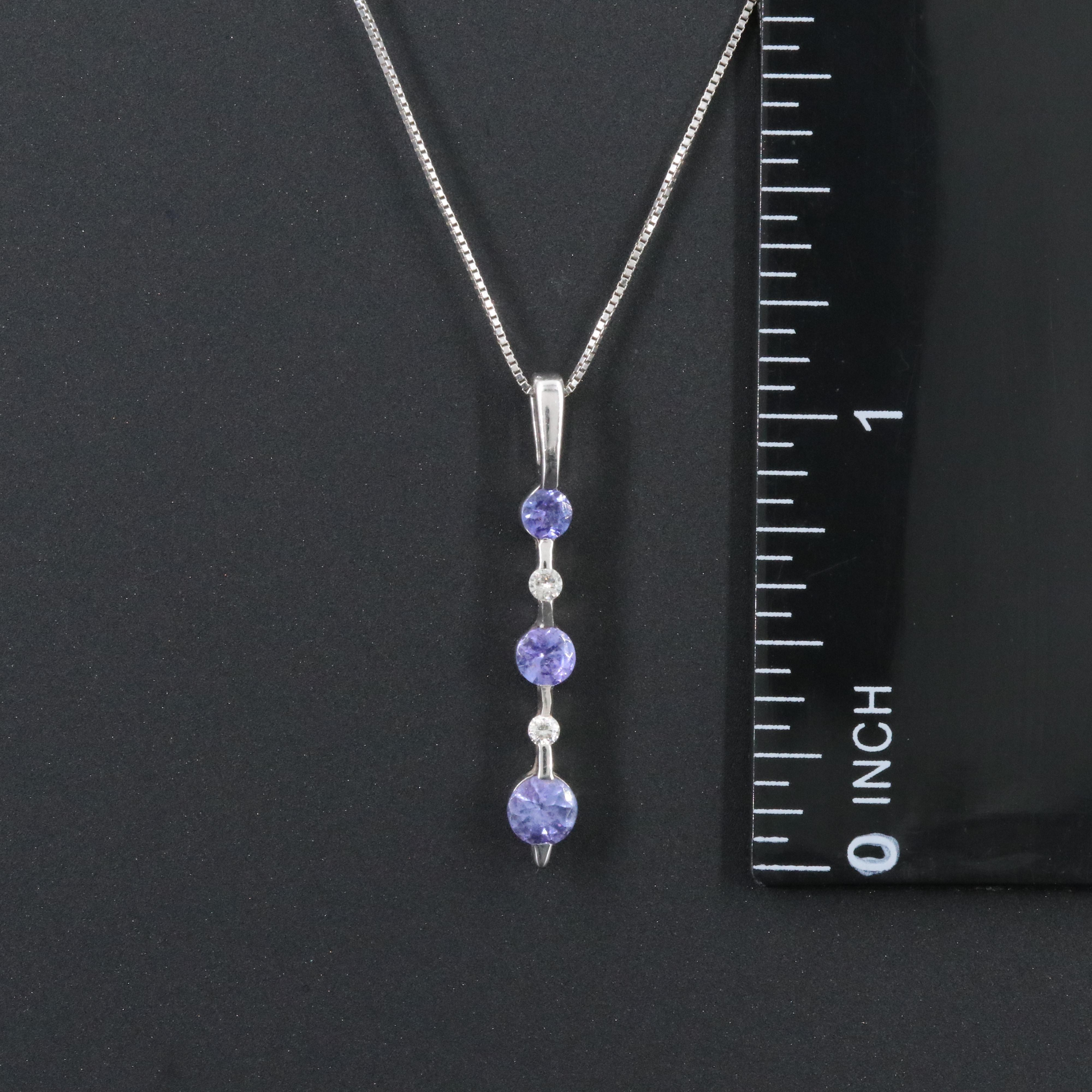 14K Tanzanite and Diamond Pendant Necklace